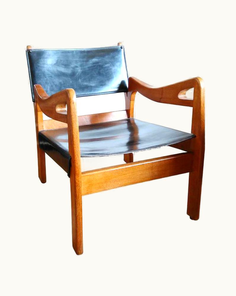 Guillerme et Chambron Guillerme et Chambron Solid Oak Armchair By Guillerme & Chambron, France, 1960's