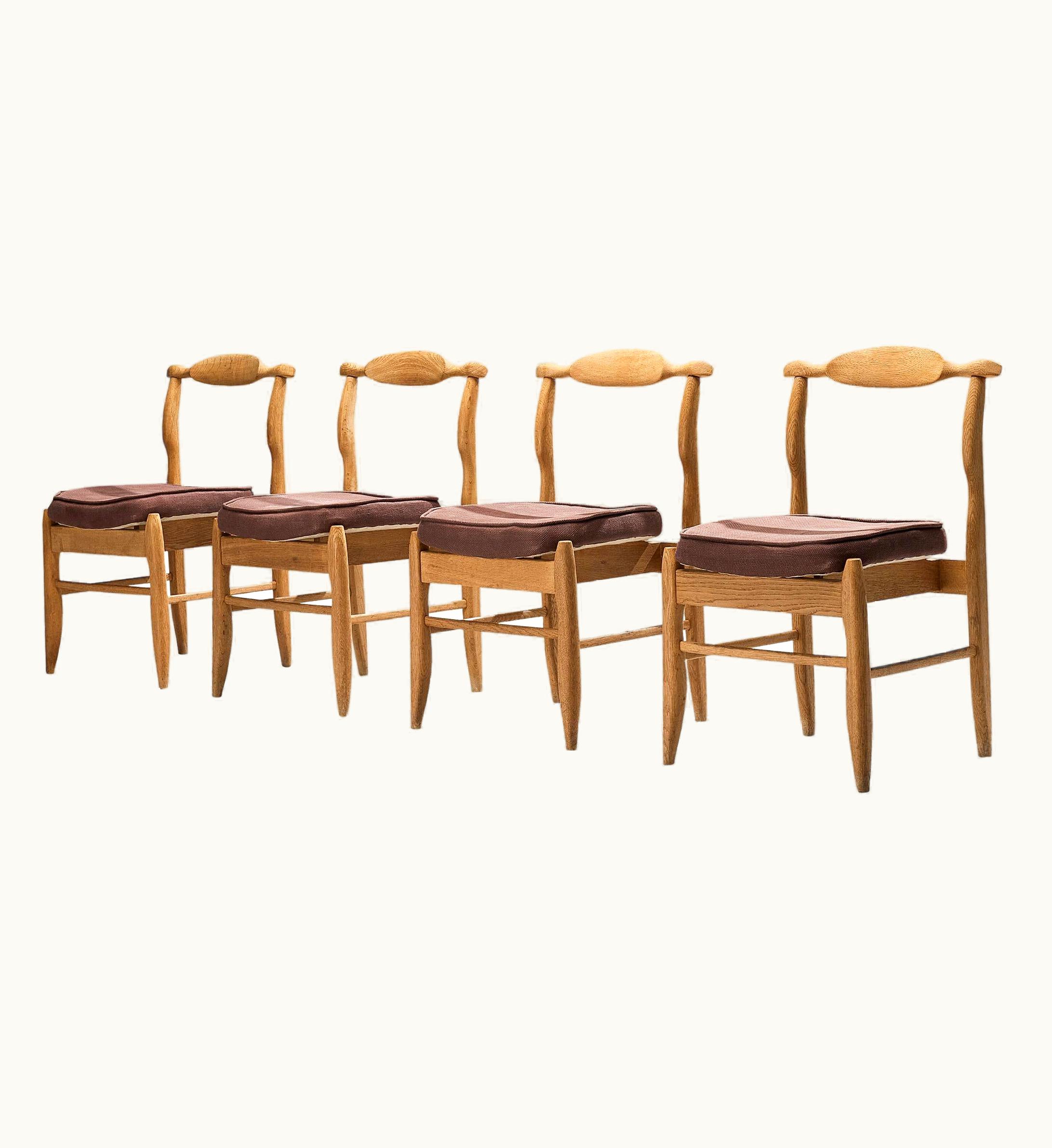 Guillerme et Chambron Guillerme et Chambron Set Of Four Dining Chairs In Oak