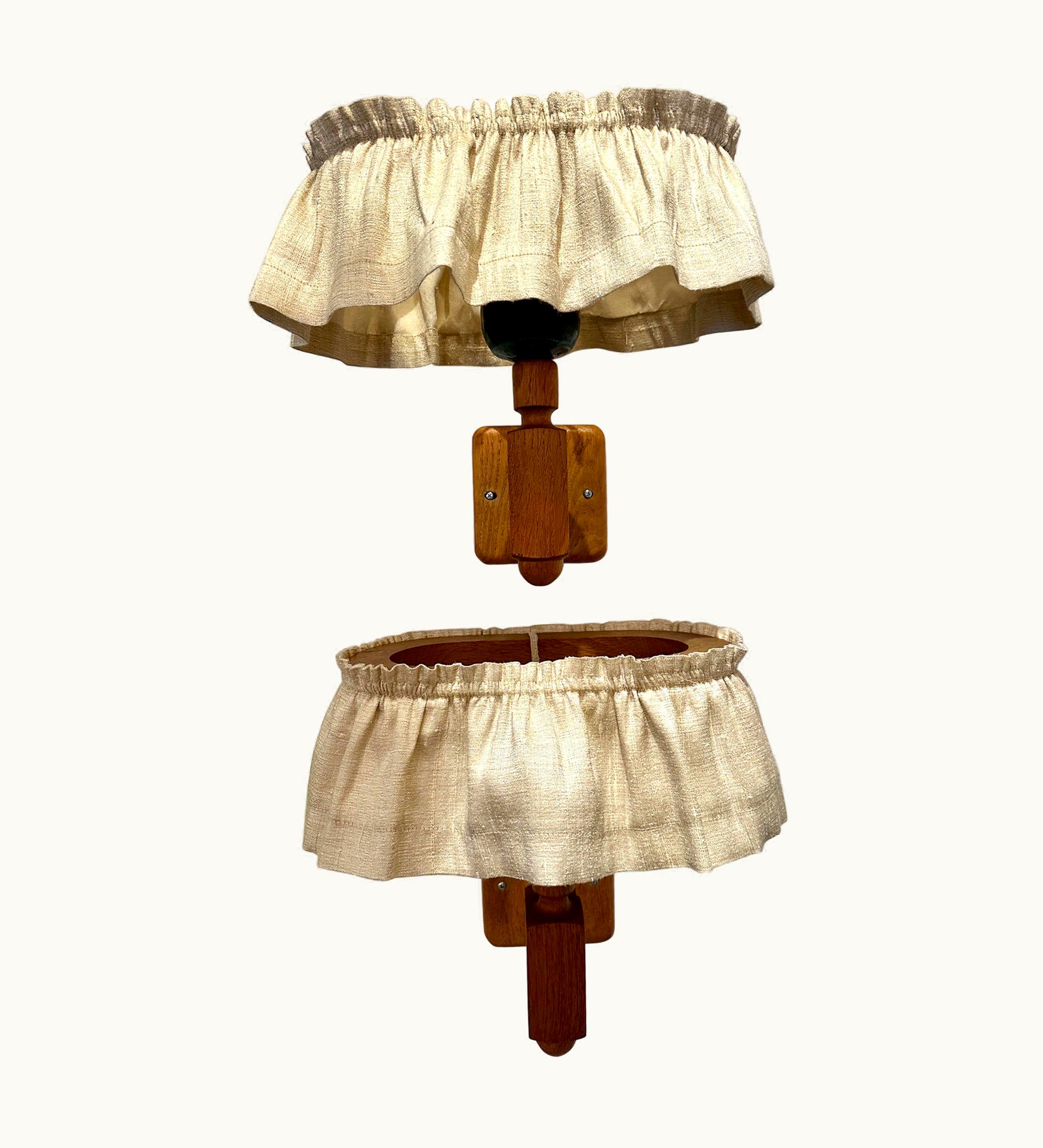 Guillerme et Chambron Guillerme et Chambron Vintage Oak Wall Sconces