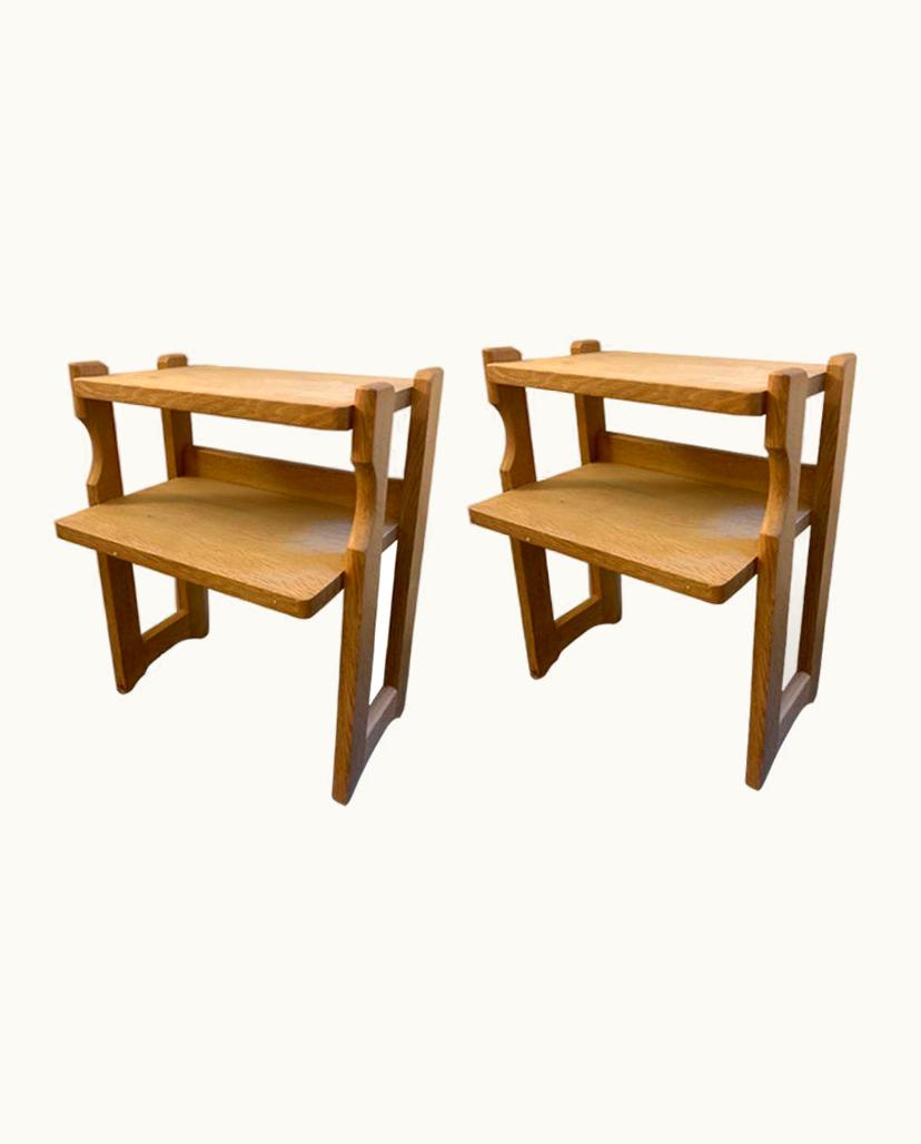 Guillerme et Chambron Guillerme et Chambron Pair Of Oak Night Stand