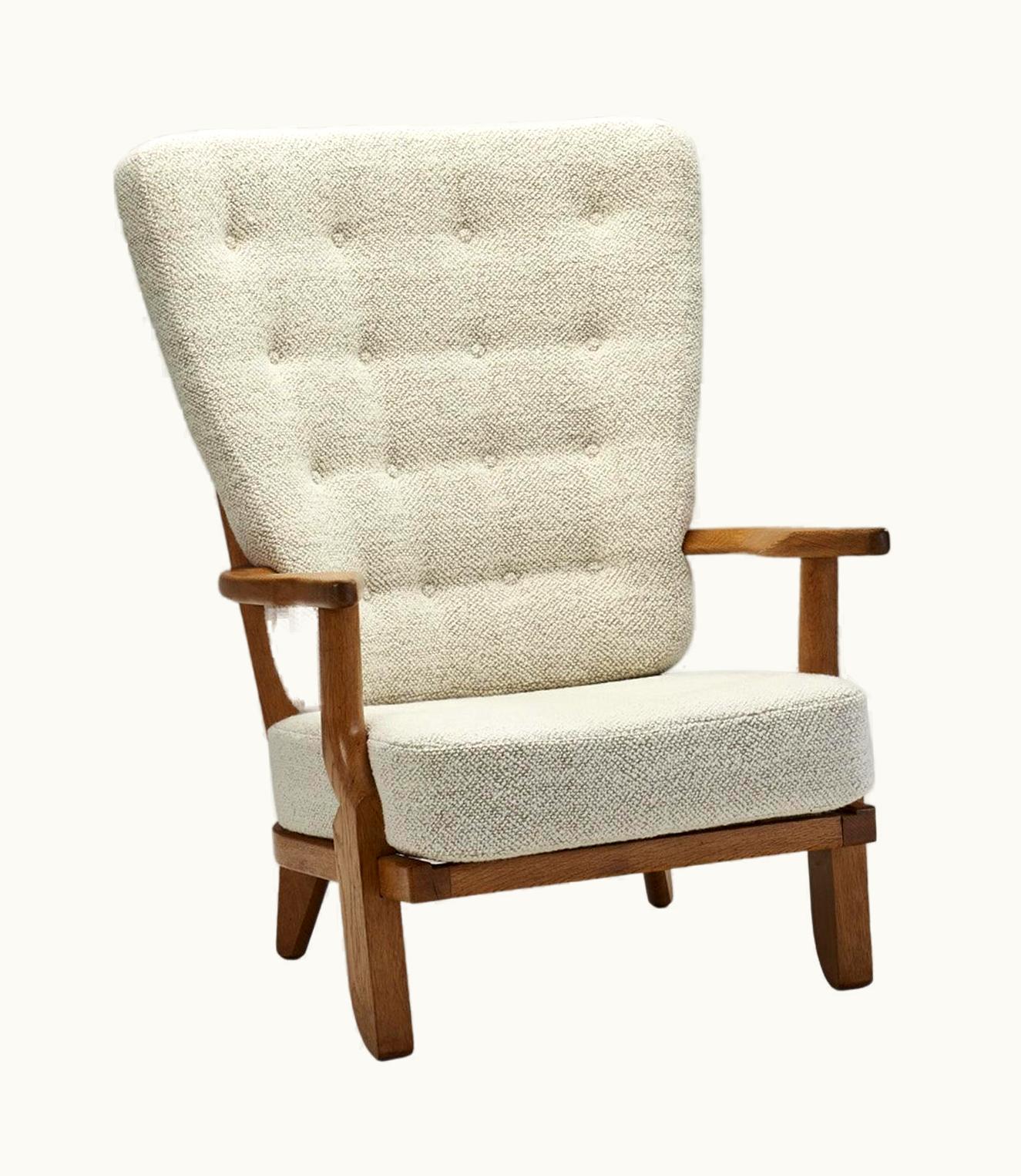 Guillerme et Chambron "Grand Repos" Oak Lounge Chair By Guillerme Et Chambron, France 1950s