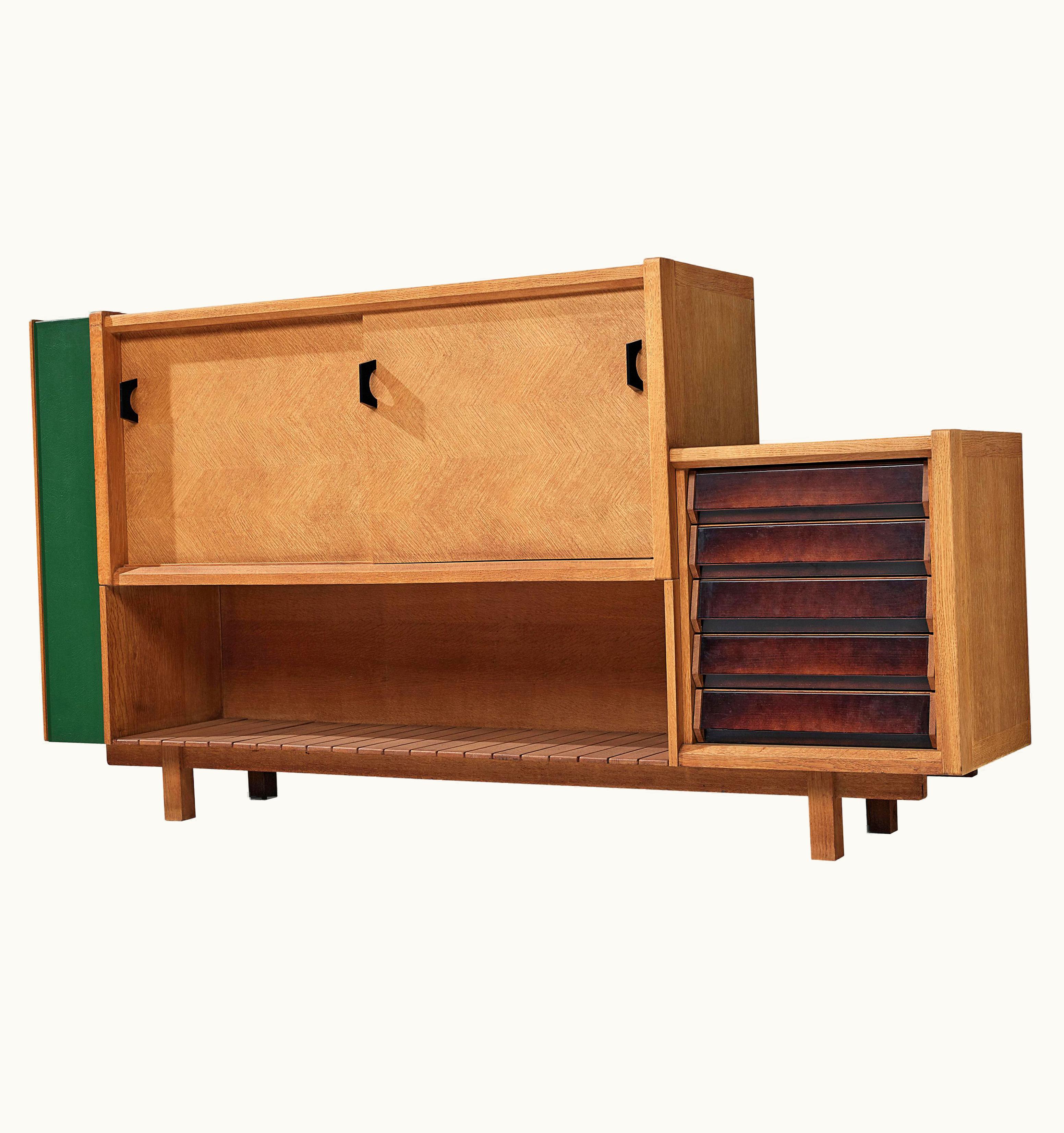 Guillerme et Chambron Cabinet In Oak With Various Storage Facility