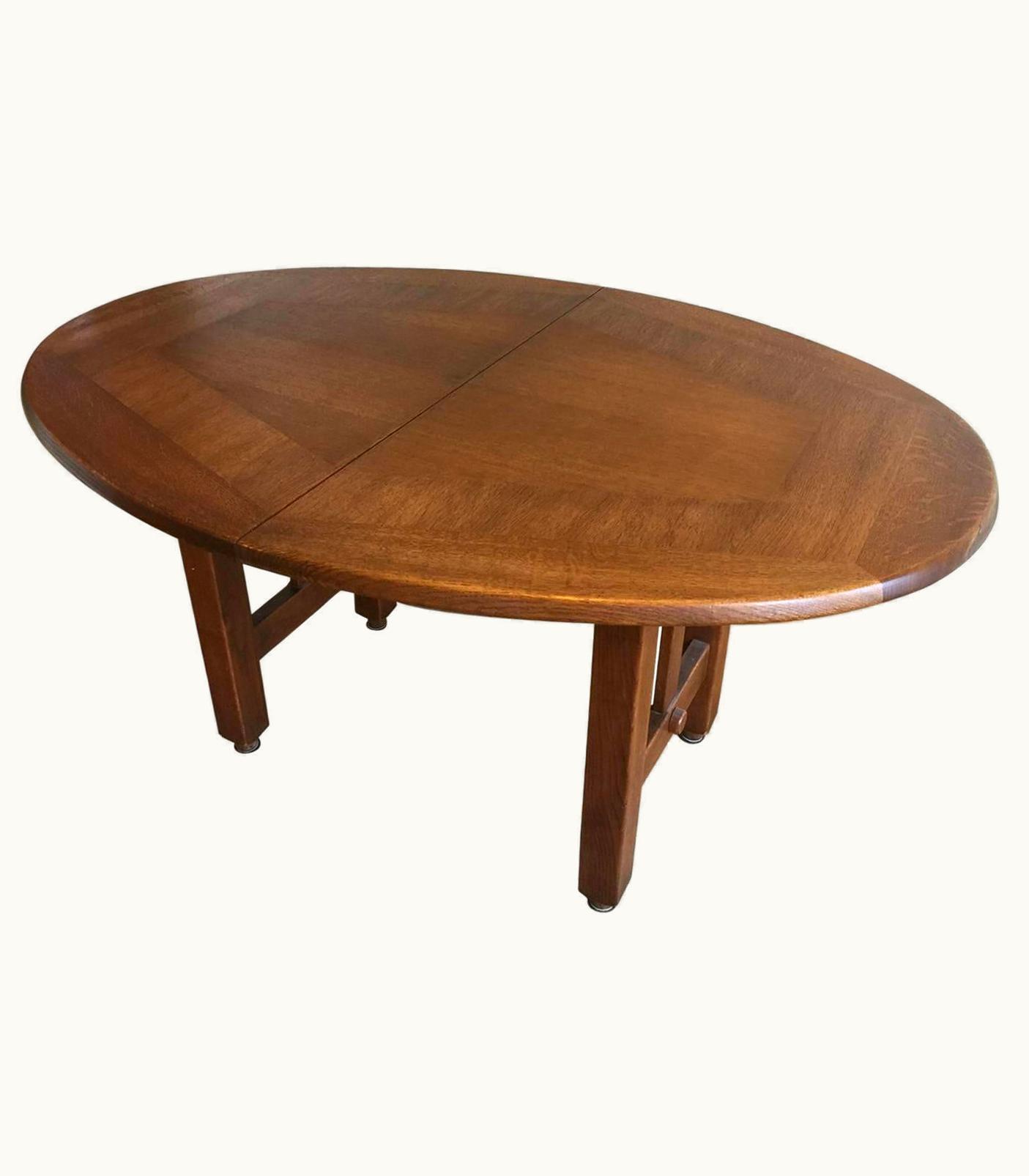Guillerme et Chambron Guillerme et Chambron, Oak Table, Circa 1960