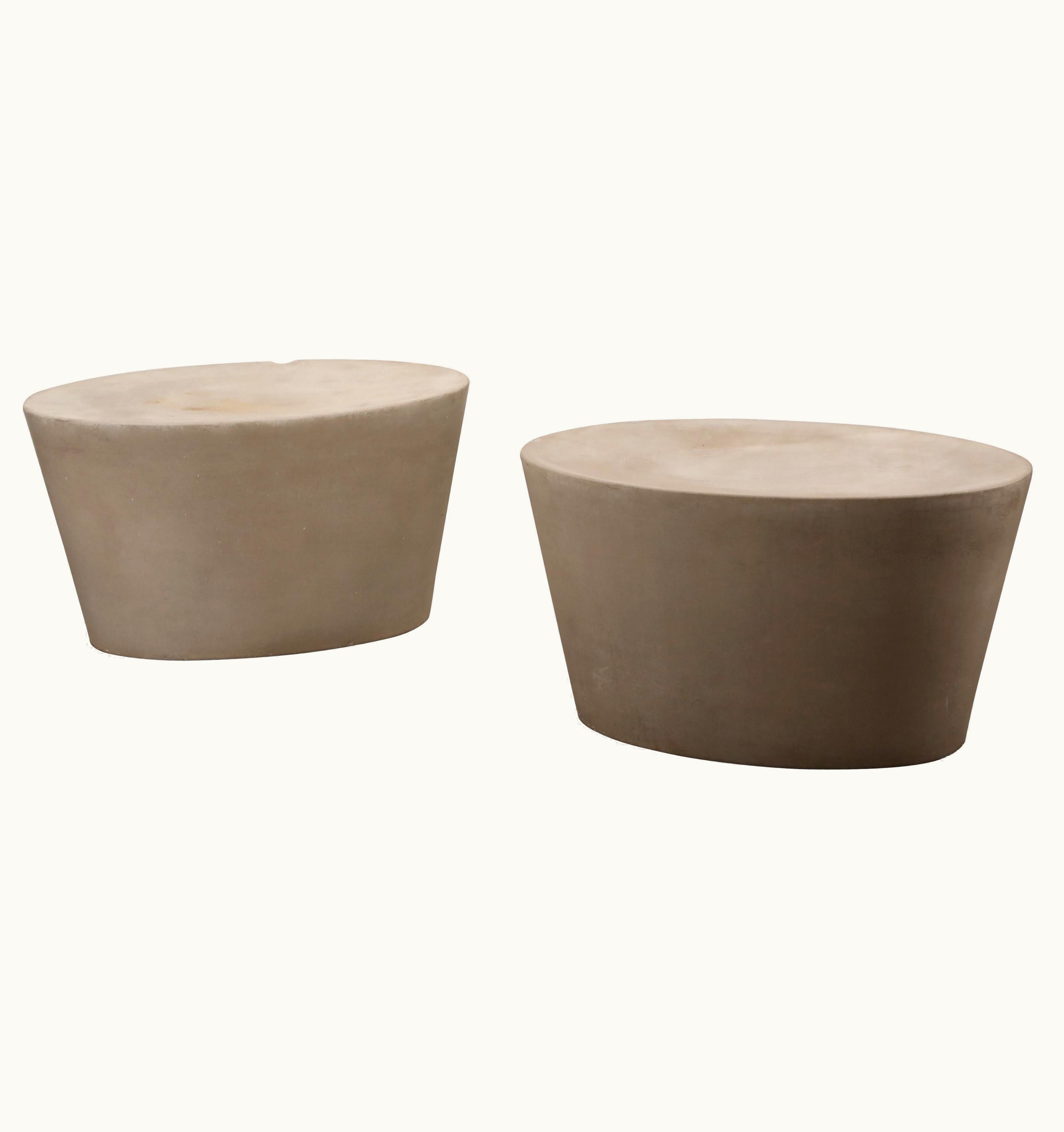 Maya Lin Out Of Production Pair Of Maya Lin 1st-Gen Concrete Stools For Knoll Studio