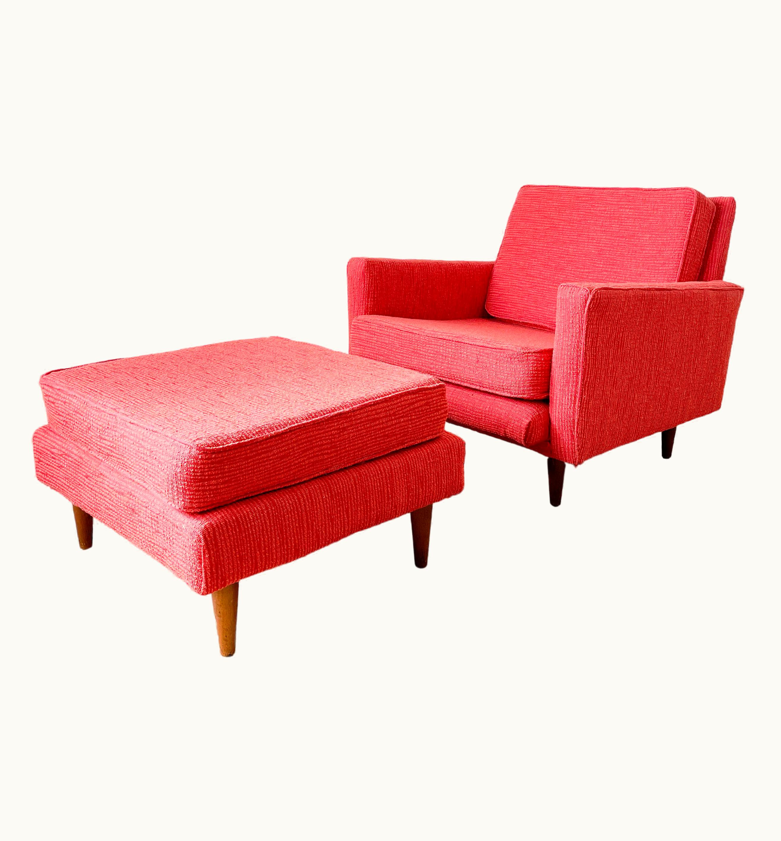 George Nelson George Nelson Rare George Nelson Loose Cushion Lounge Chair And Ottoman