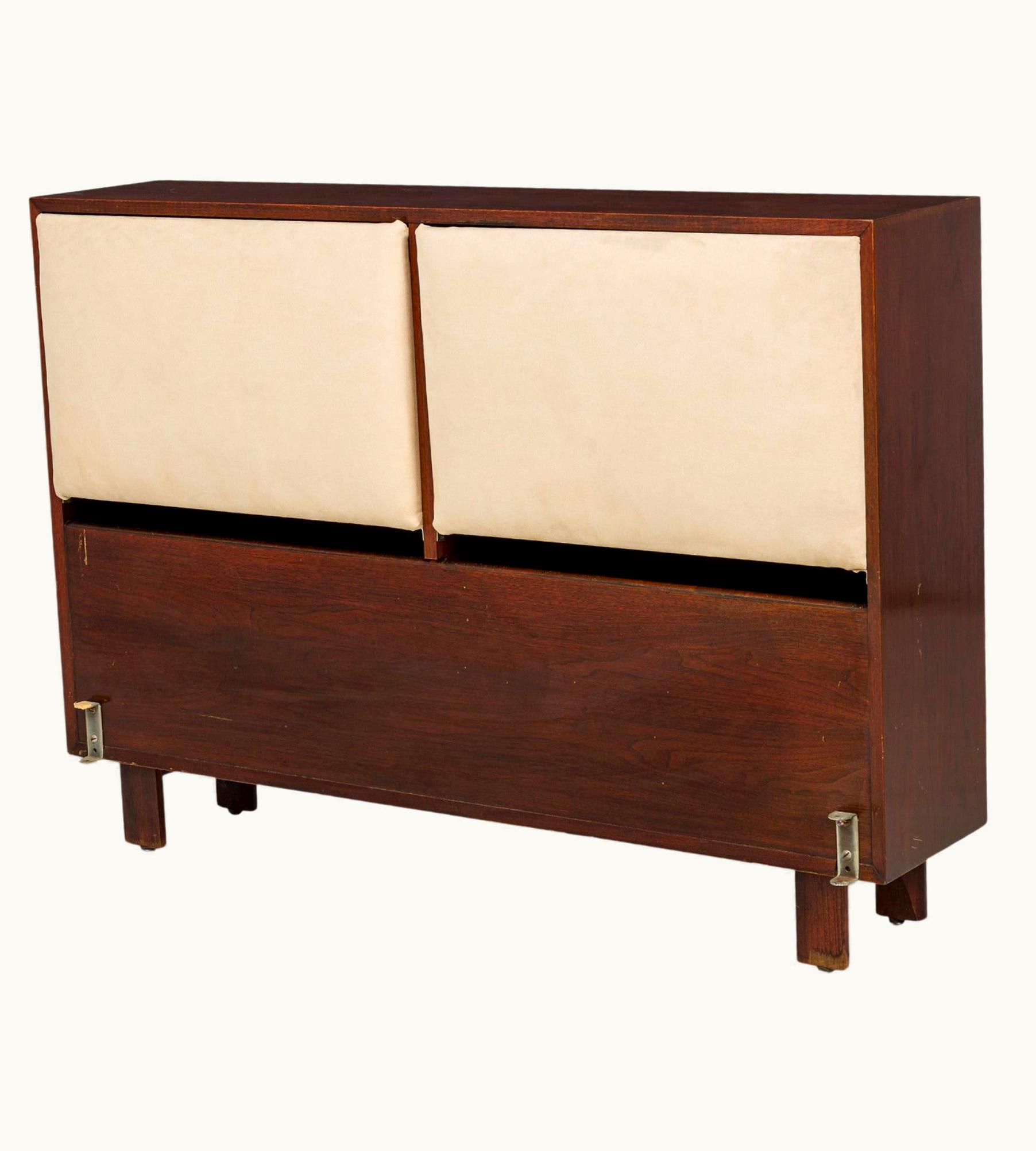 George Nelson George Nelson For Herman Miller Double / Full Sized Fabric And Teak Headboard