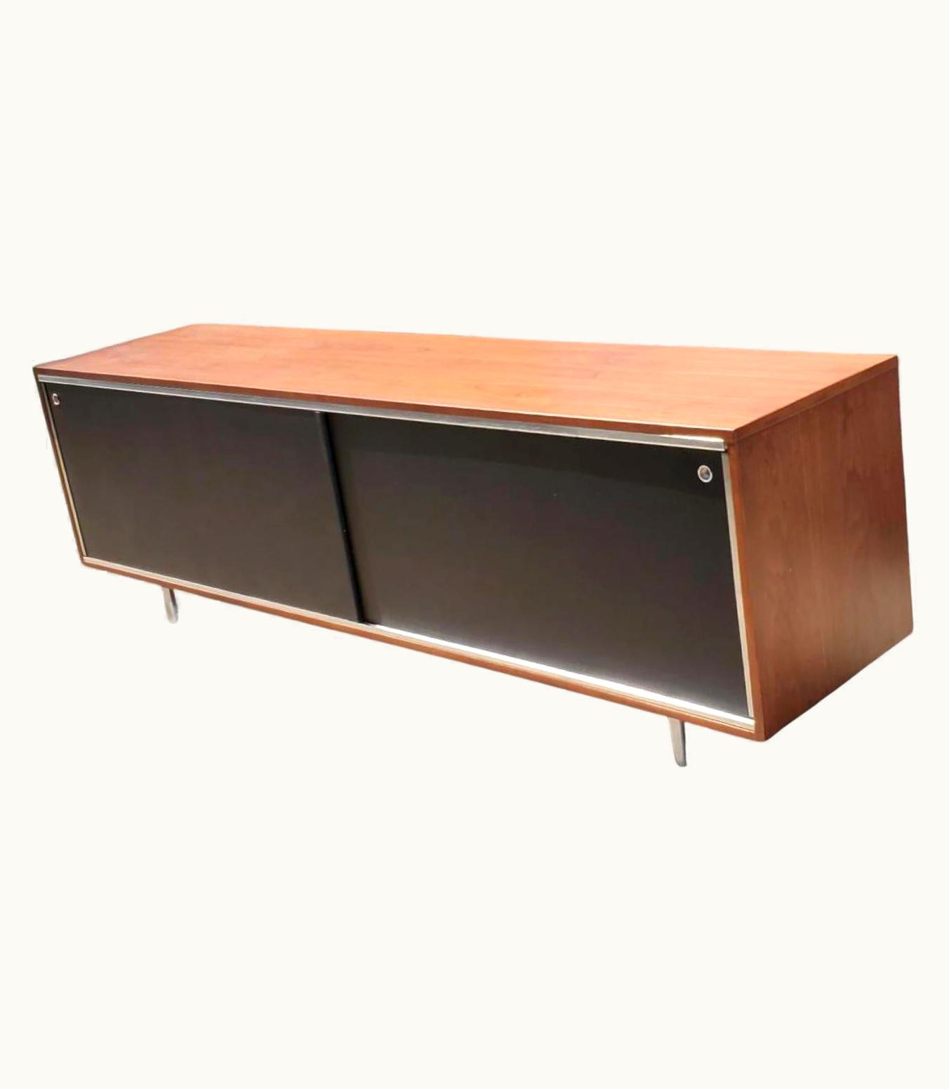 George Nelson George Nelson 1950s George Nelson Vintage Walnut Credenza For Herman Miller Mid-Century Modern