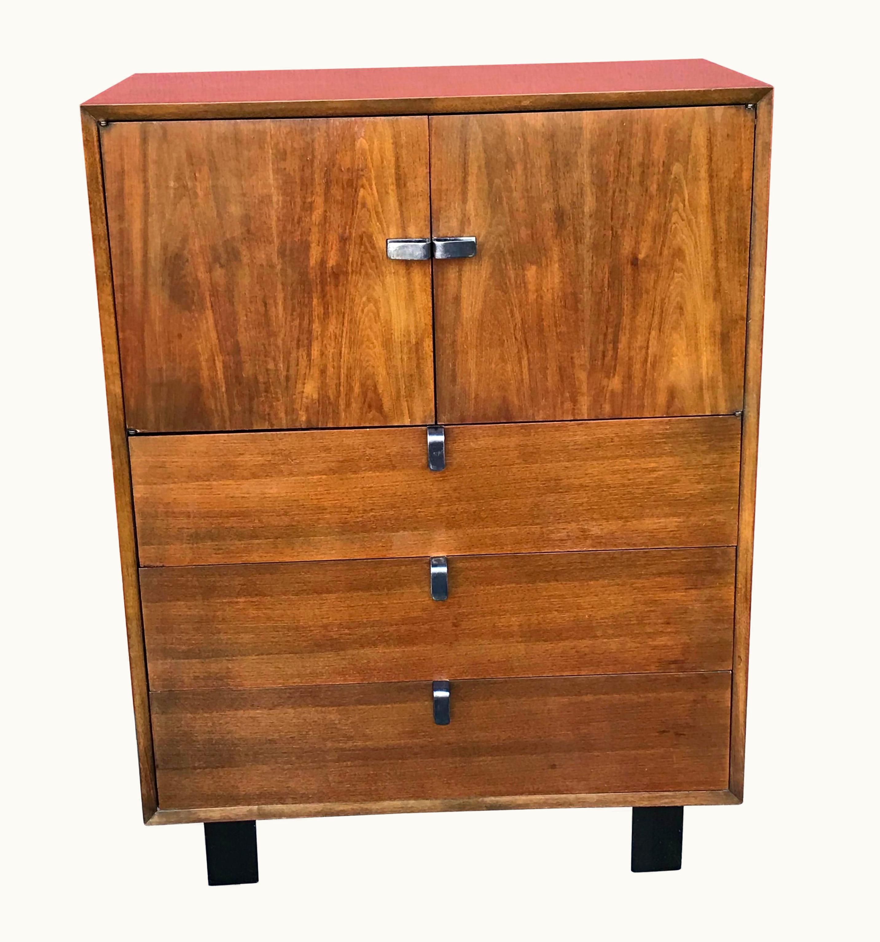 George Nelson George Nelson Mid Century George Nelson Dresser For Herman Miller, Walnut, Silver Pulls, Rare