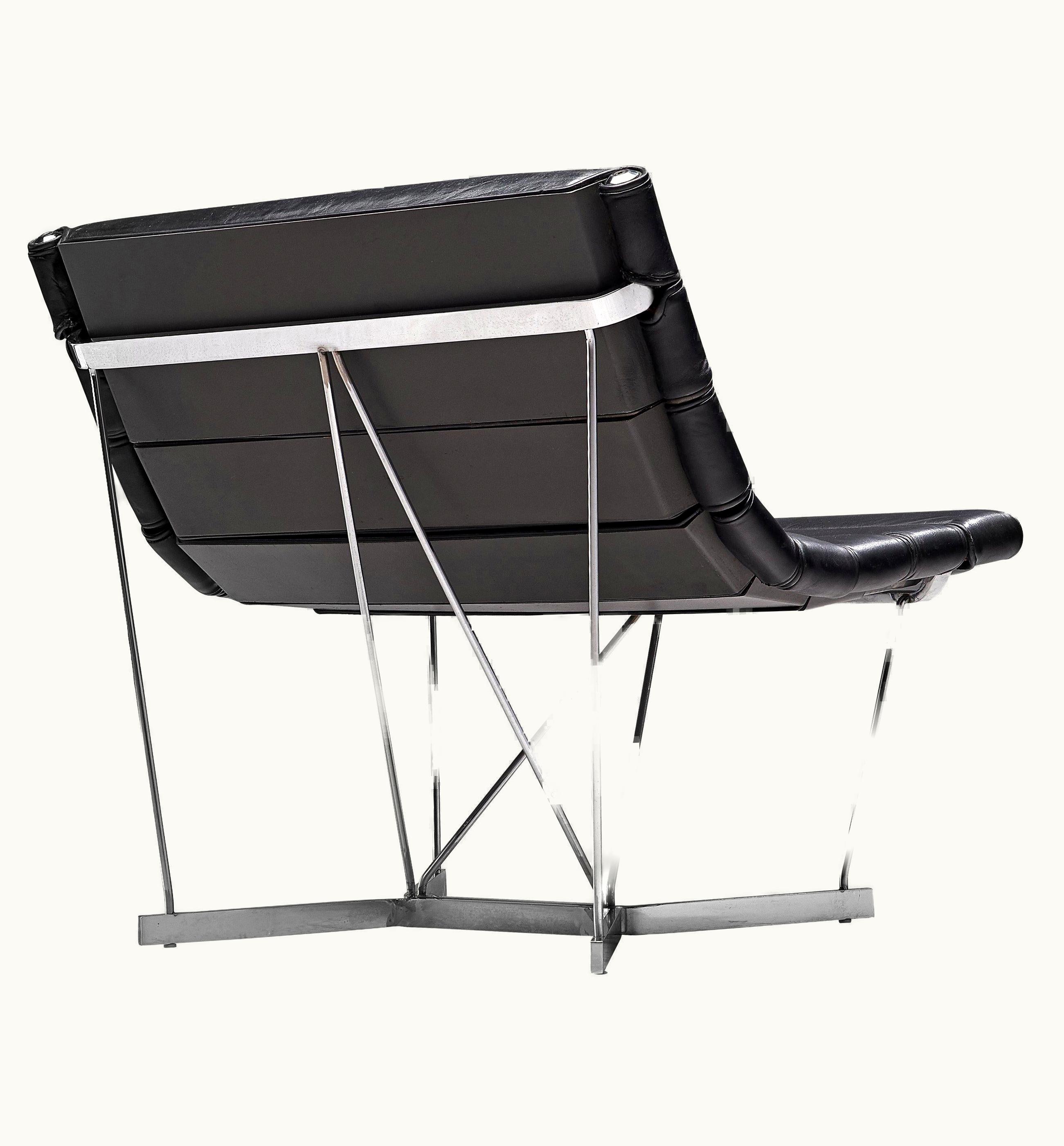 George Nelson George Nelson 'Catenary' Easy Chair In Black Leather
