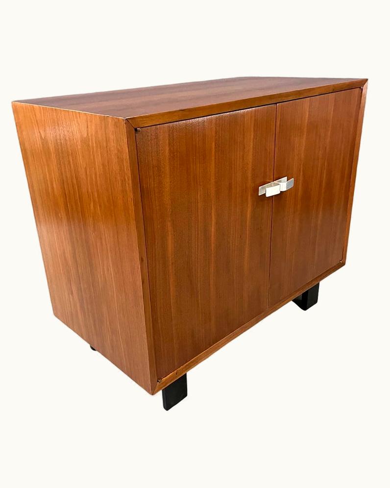 George Nelson George Nelson Early Walnut Two Door Cabinet For Herman Miller Mid Century