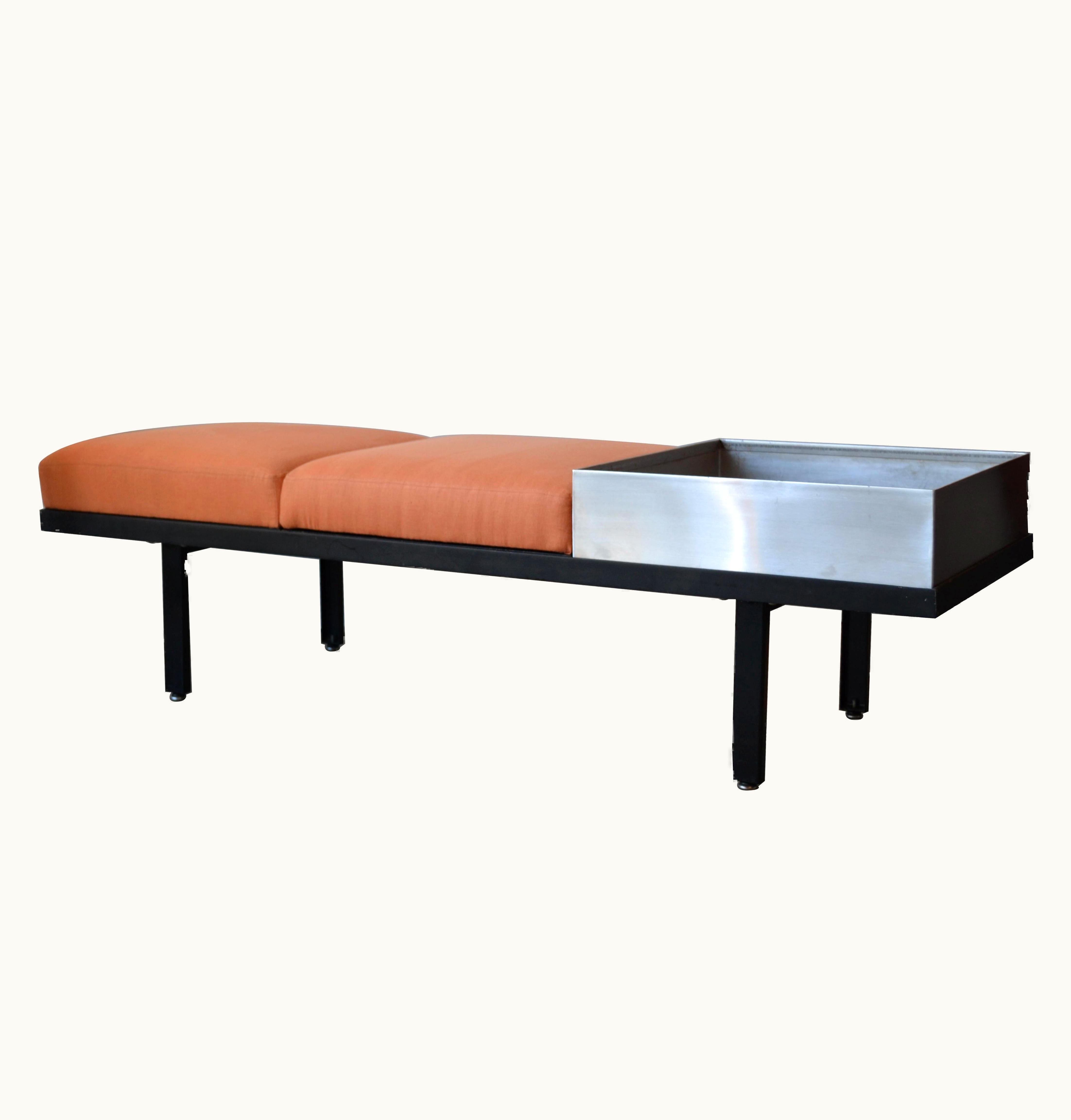 George Nelson George Nelson Mid Century George Nelson Steel Frame Planter Bench For Herman Miller, 1960's