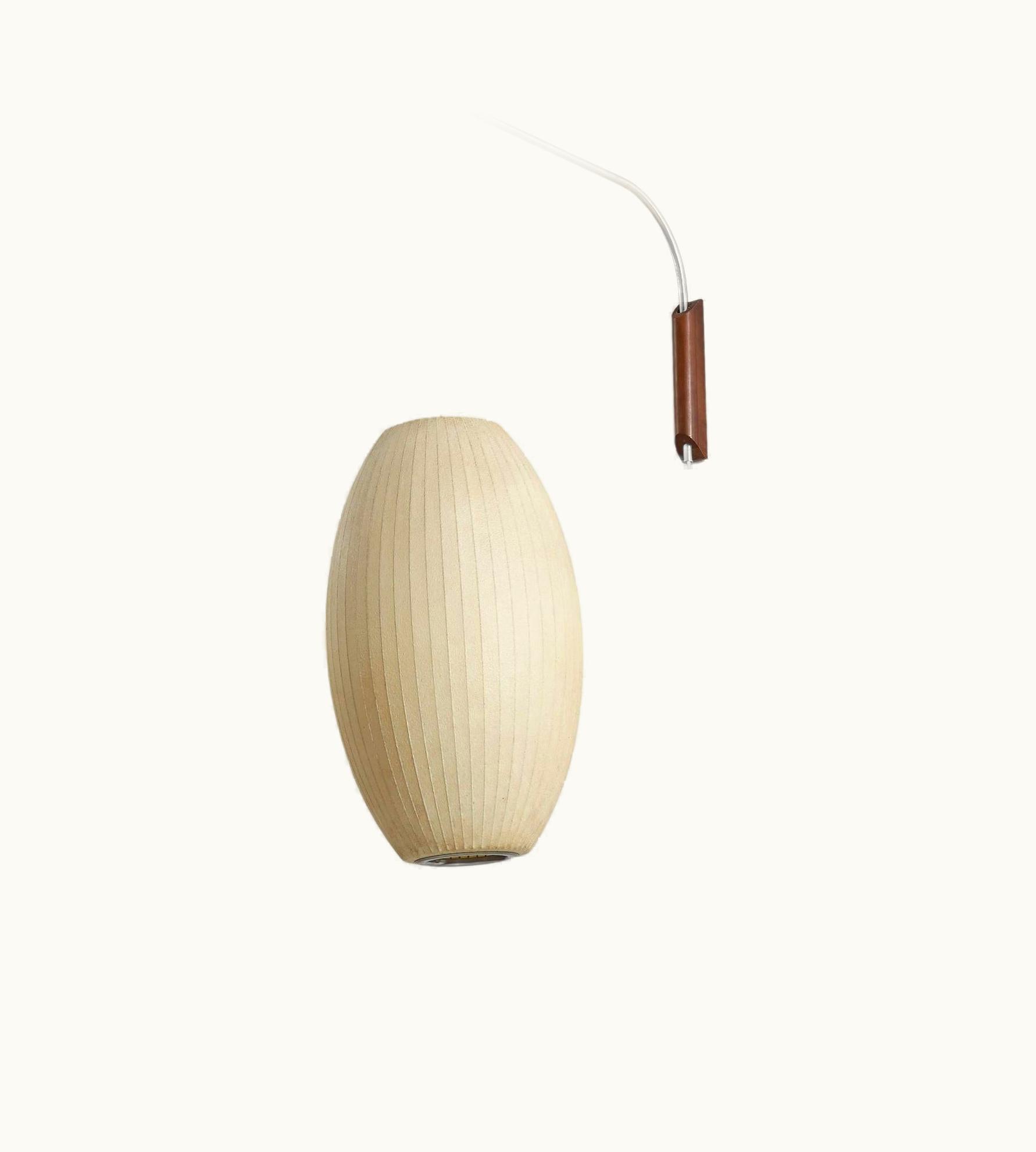 George Nelson George Nelson, Cigar Wall Sconce, Plastic, Walnut, Nickel, Herman Miller, 1952