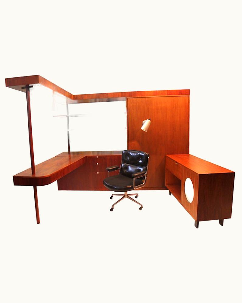 George Nelson Vintage 1949 Mid-Century Modern Custom L-Shaped Office Desk By George Nelson