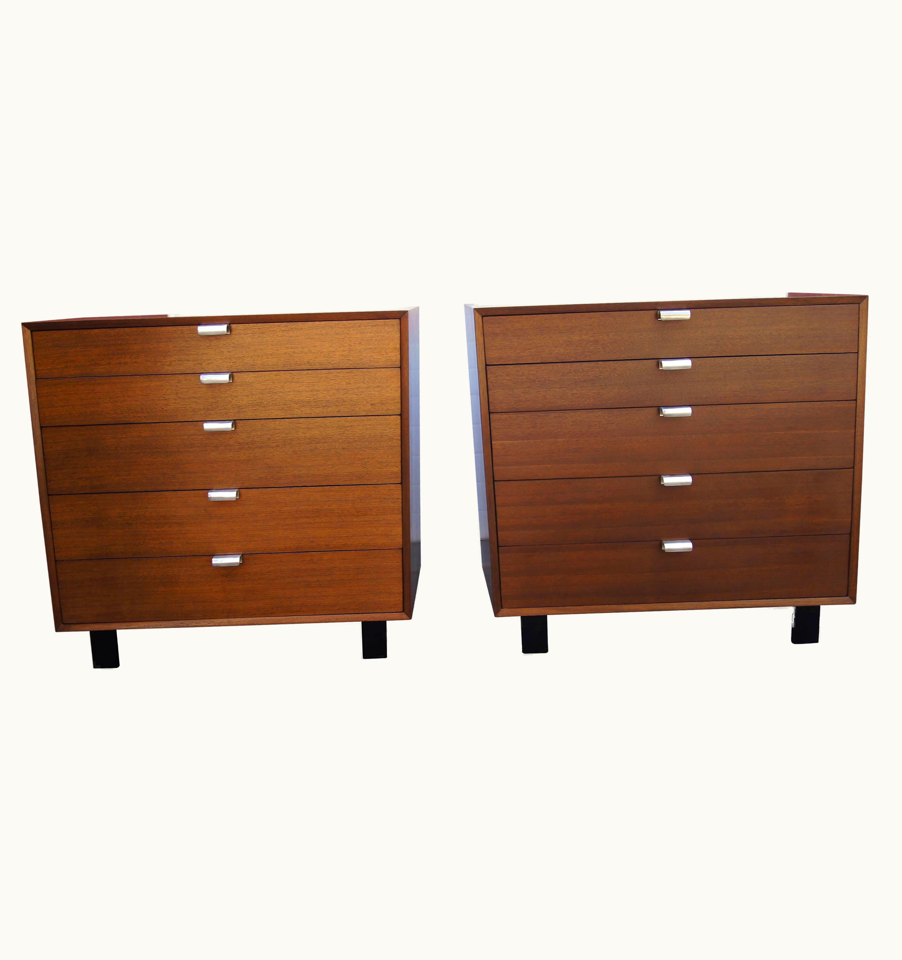 George Nelson George Nelson Pair Of Walnut Dressers, Model 4620, By George Nelson For Herman Miller