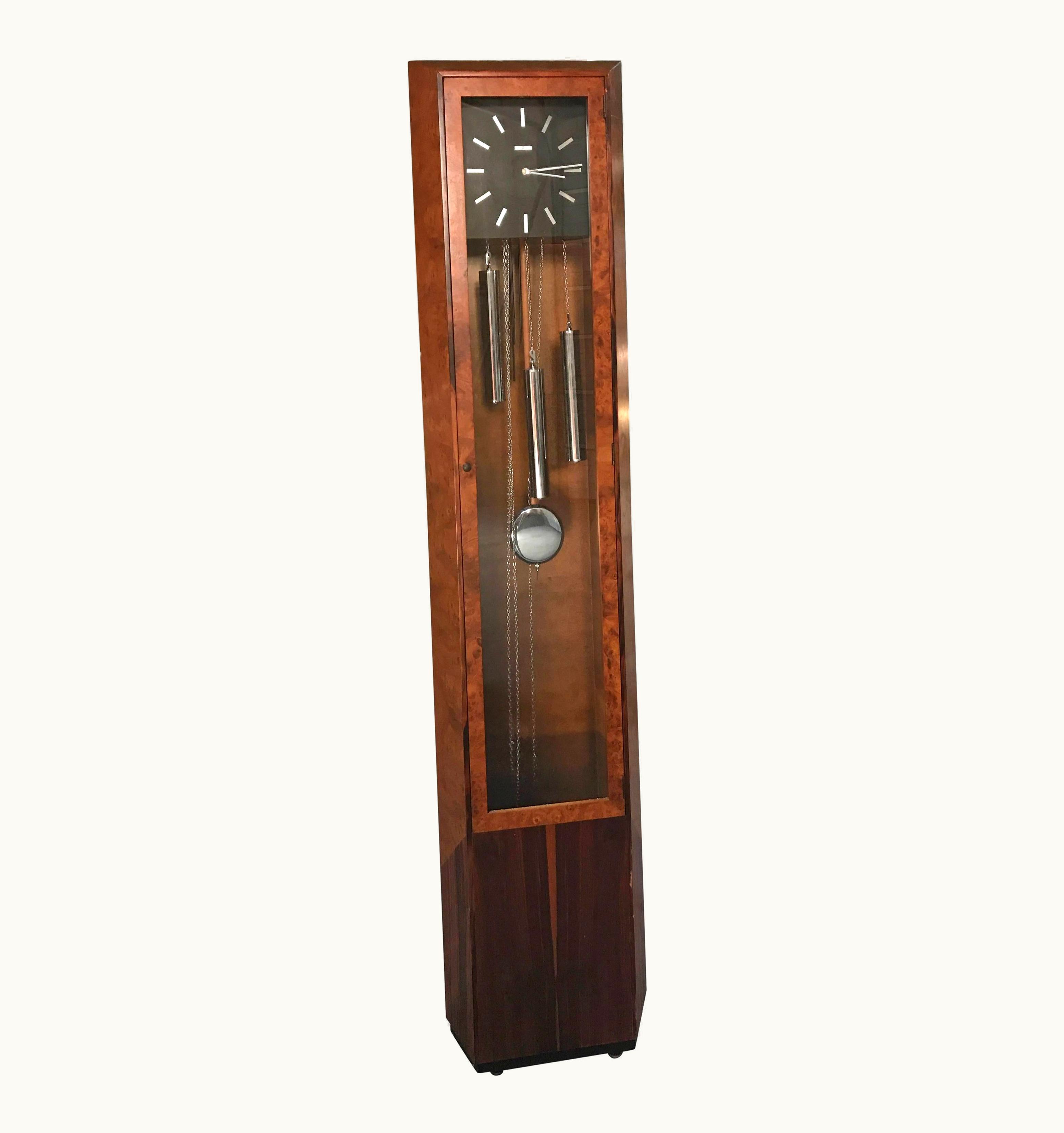 George Nelson George Nelson Rare George Nelson Howard Miller Burl And Rosewood Grandfather Clock