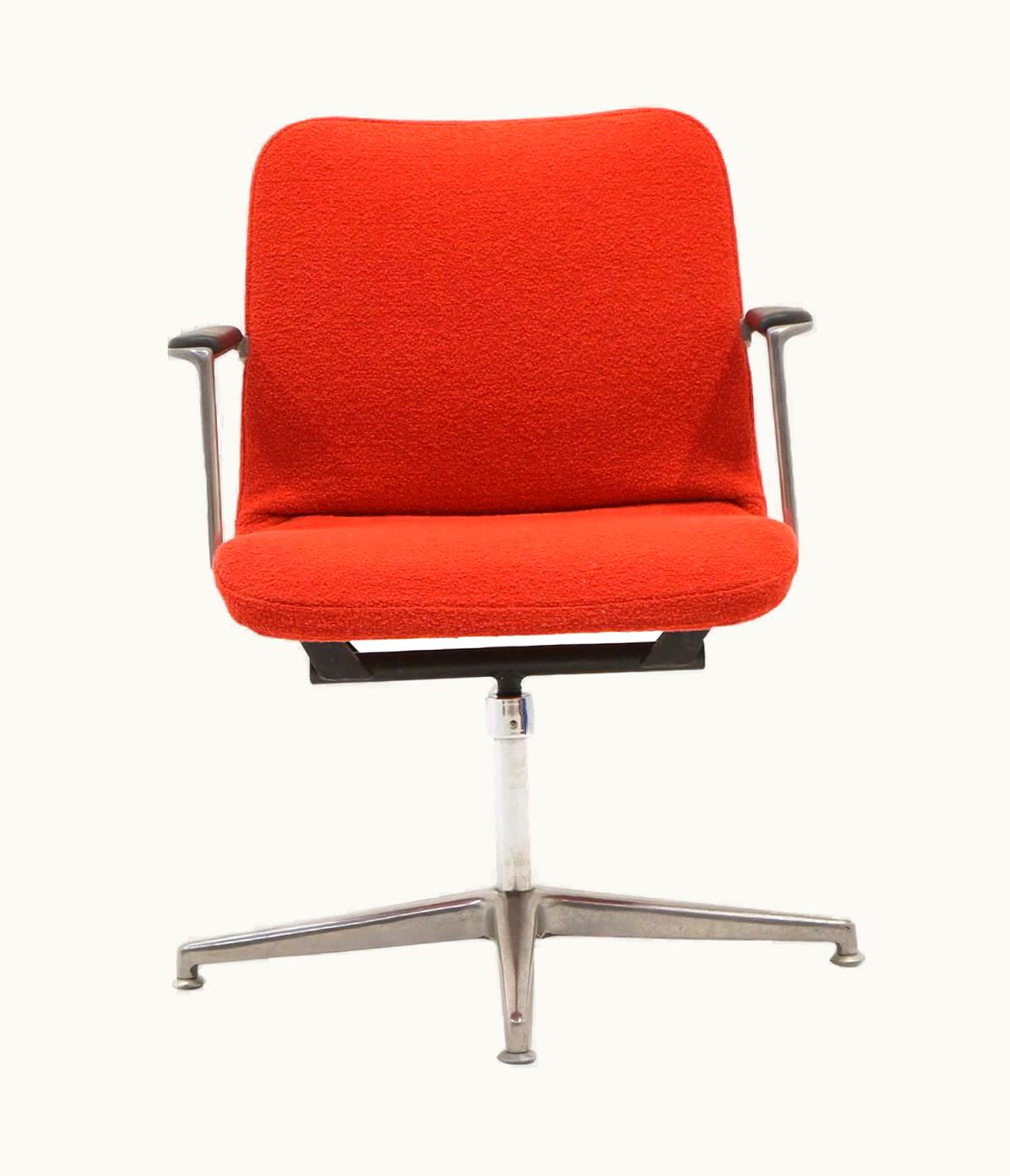 George Nelson George Nelson Desk Or Office Chair, Very Rare, New Red Boucle Knoll Upholstery