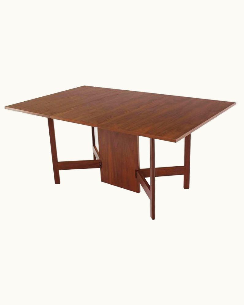 George Nelson Walnut Drop Leaf Dining Table Gate Leg