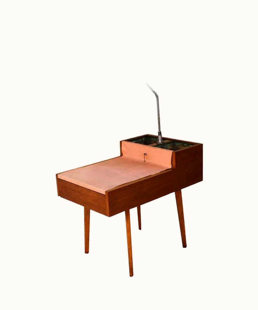 George Nelson Herman Miller Walnut Planter Lamp Table Model 4634-L