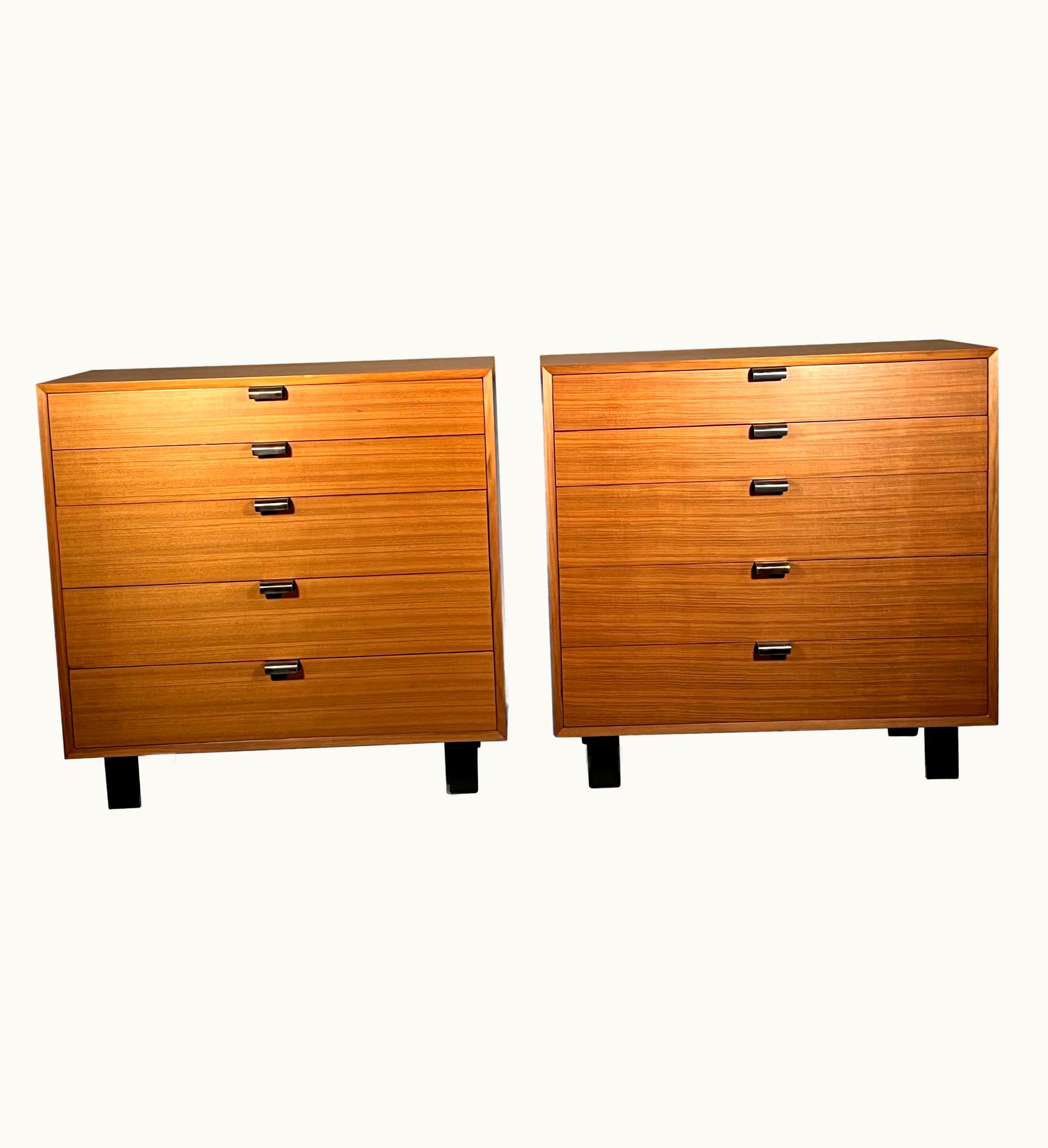 George Nelson George Nelson Pair Of Walnut Dressers By George Nelson For Herman Miller Ca' 1950's