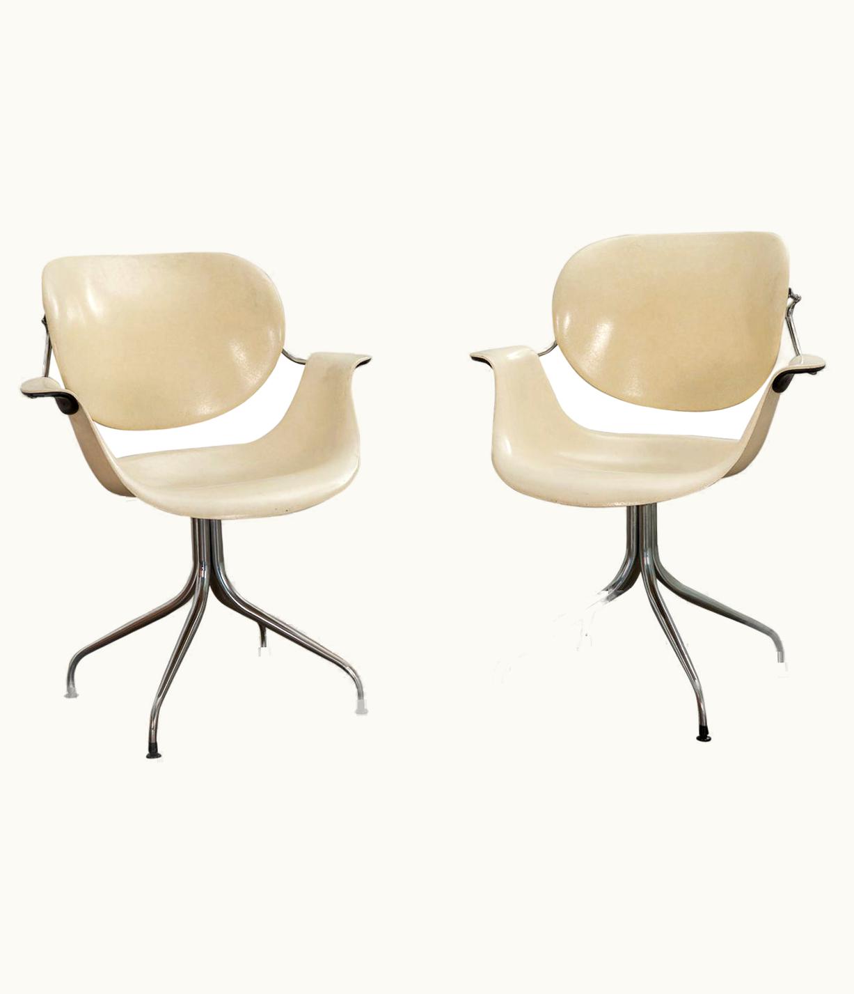 George Nelson George Nelson Pair Of George Nelson For Herman Miller DAF Swag Leg Chairs