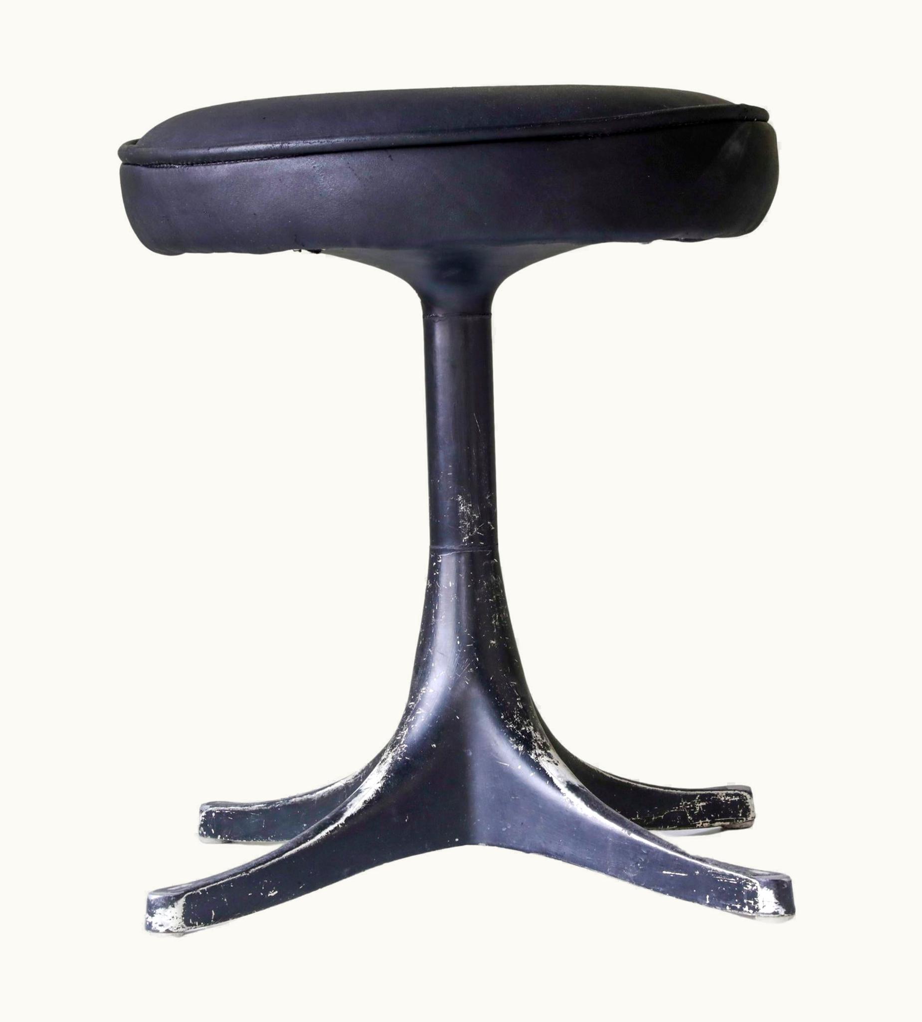 George Nelson George Nelson Vintage Mid Century Modern Early Aluminum George Nelson Pedestal Swag Leg Stool