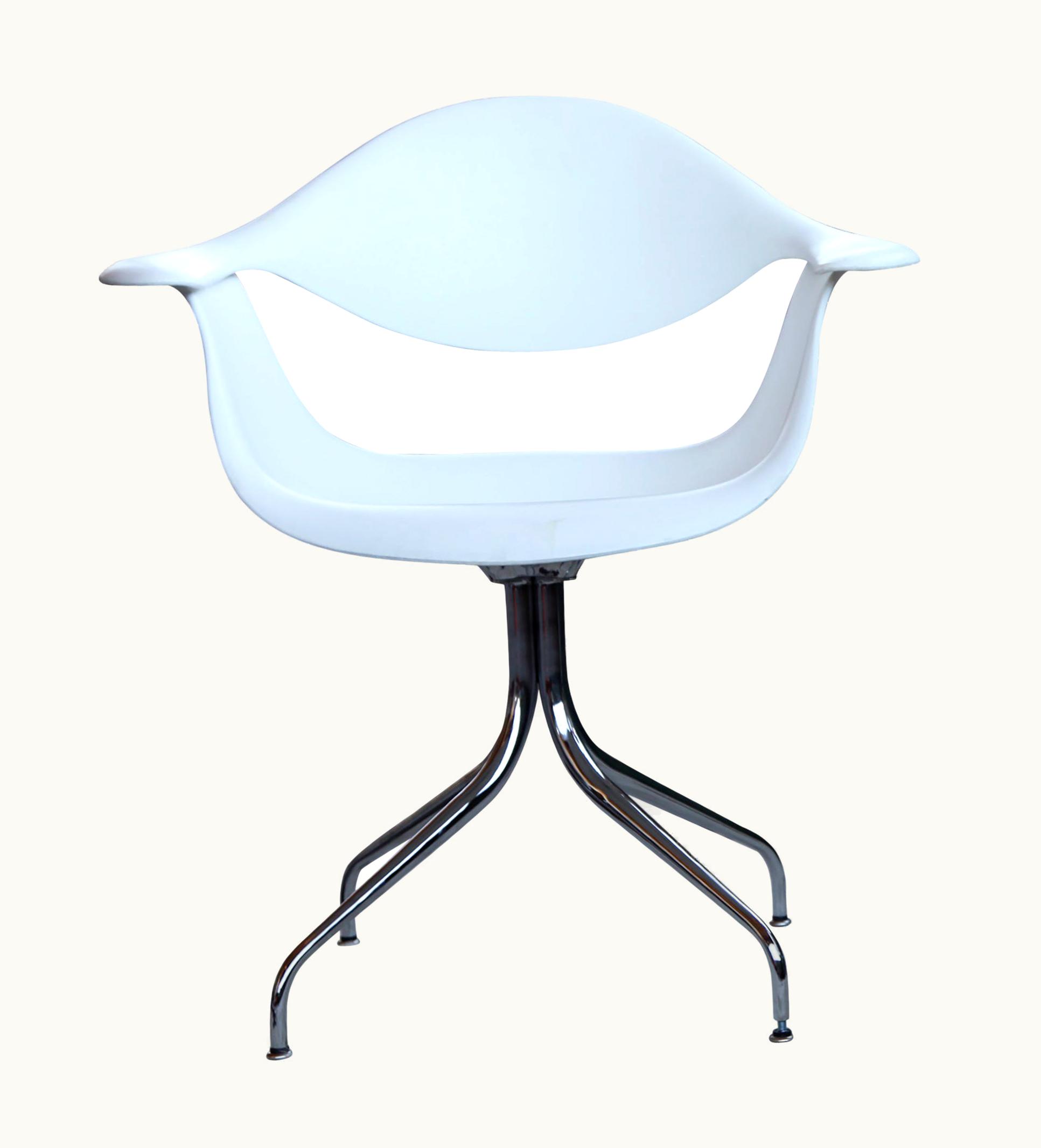 George Nelson George Nelson For Herman Miller White Swag Chair, One Chair