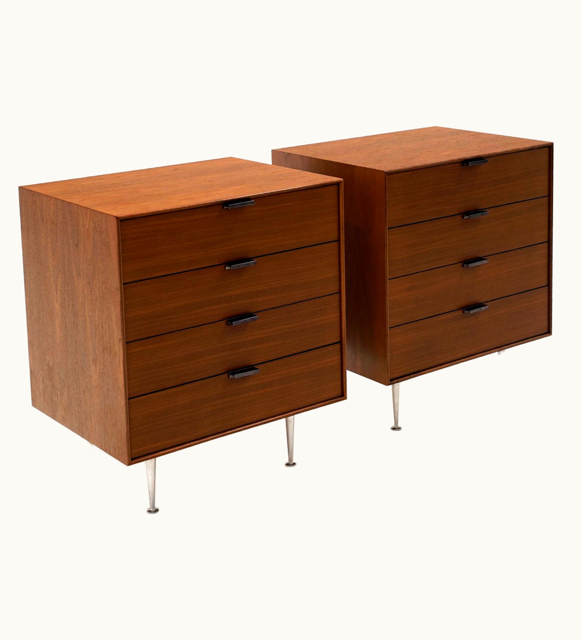 George Nelson George Nelson Pair Teak George Nelson Thin Edge Night Stands / Chests. Expertly Restored
