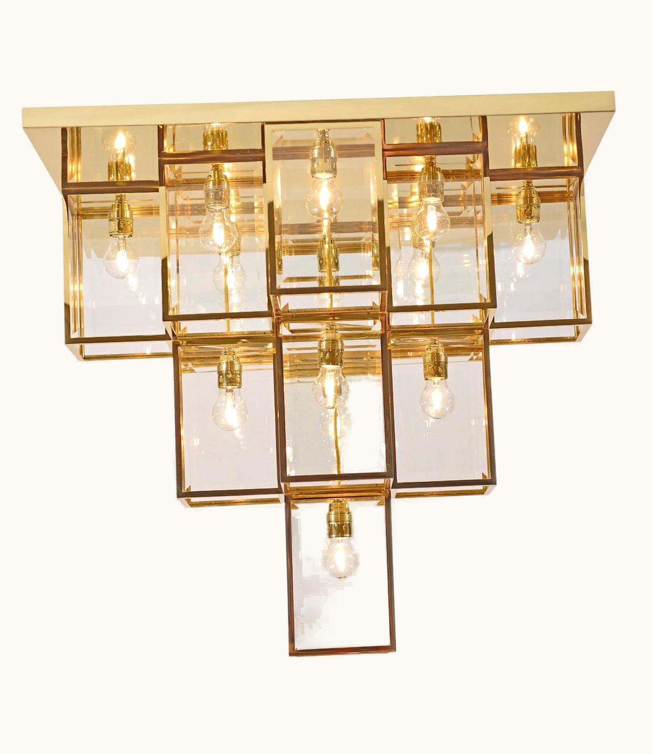 Josef Hoffmann Josef Hoffmann Secessionist Josef Hoffmann Flush Mount Chandelier Re-Edition, Custom Made