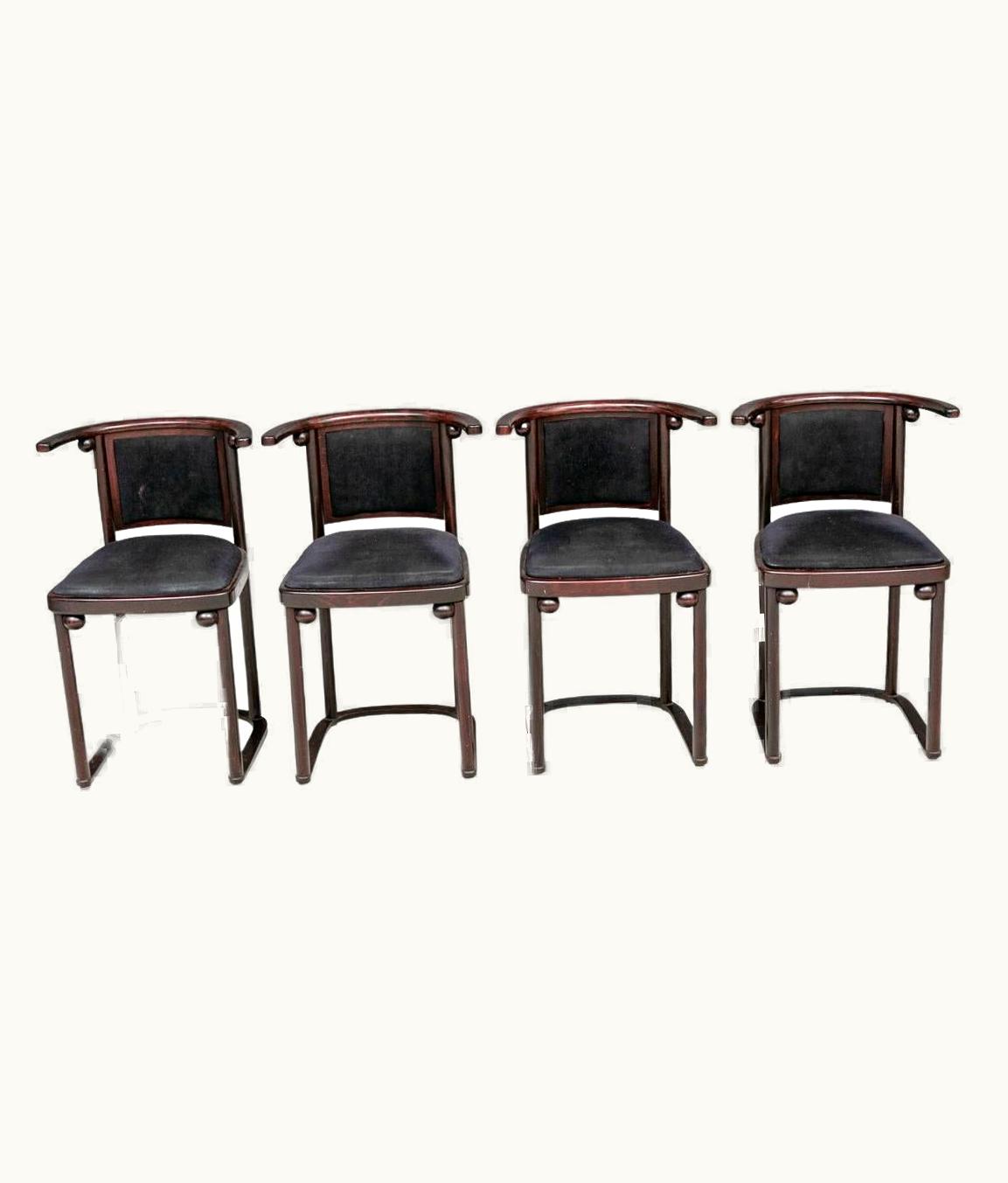 Josef Hoffmann Josef Hoffmann Set Of 4 Josef Hoffmann Fledermaus Dining Chairs