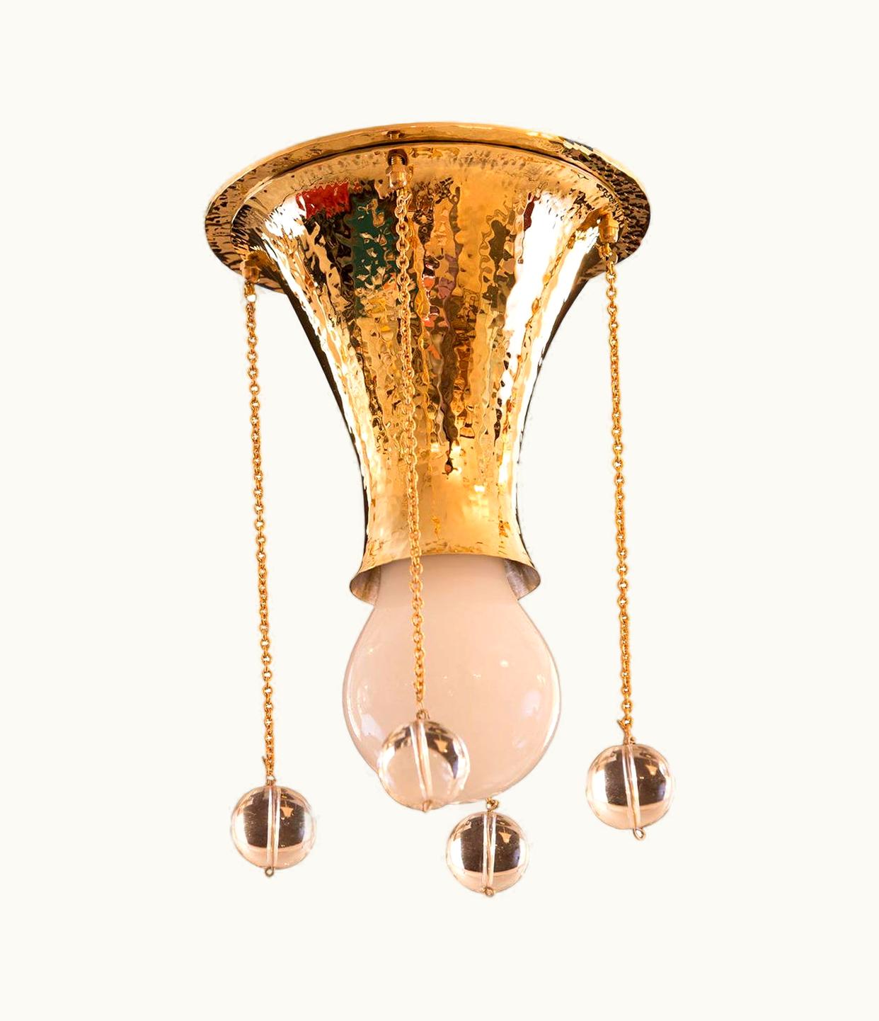 Josef Hoffmann Josef Hoffmann & Wiener Werkstätte Flush Mount Pende Wrought Brass, Re Edition