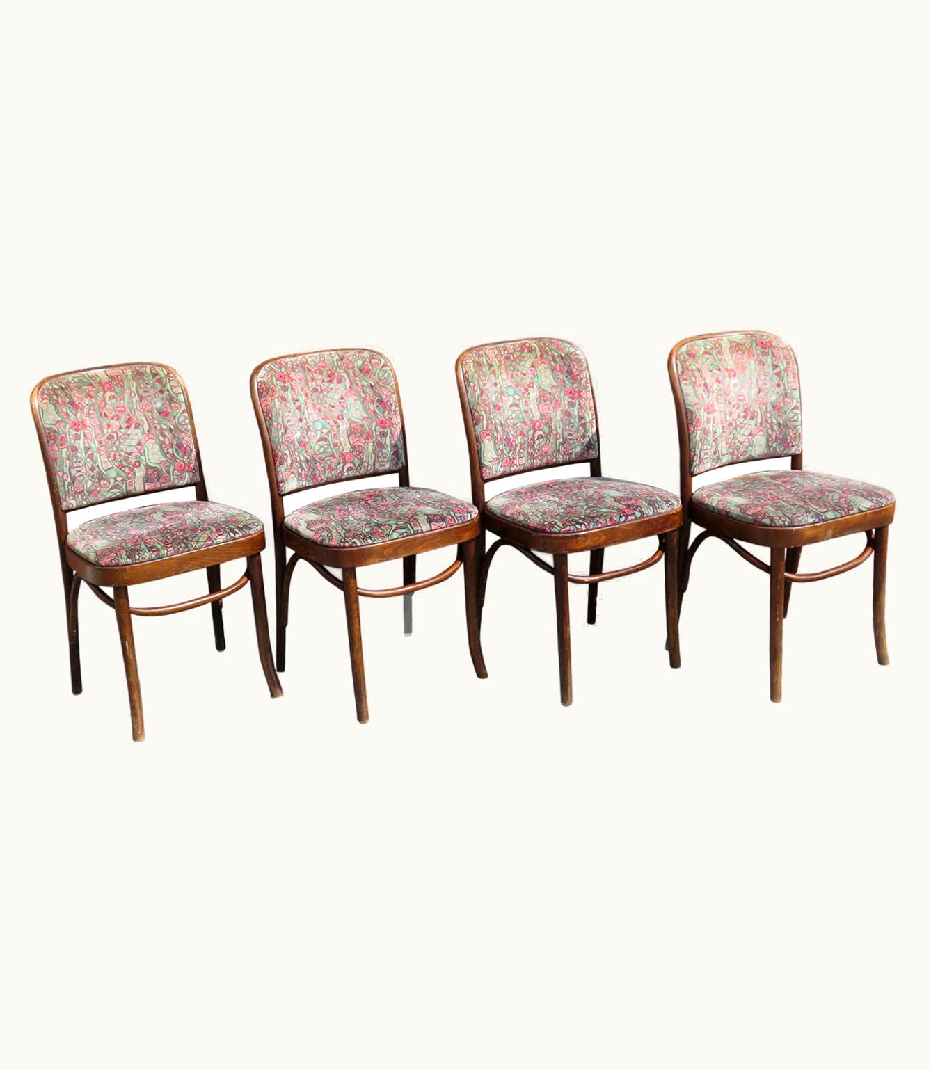 Josef Hoffmann Josef Hoffmann 4 Thonet Chairs, Model Prague No. 811, First Half Of The 20th Century