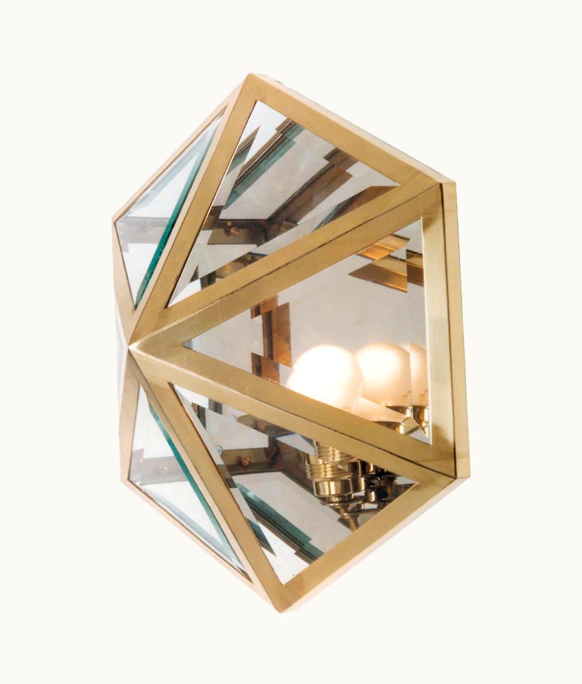 Josef Hoffmann Josef Hoffmann Modern Jugendstil Josef Hoffmann Hand Cut Glass Wall Or Ceiling Lamp, Re Edition
