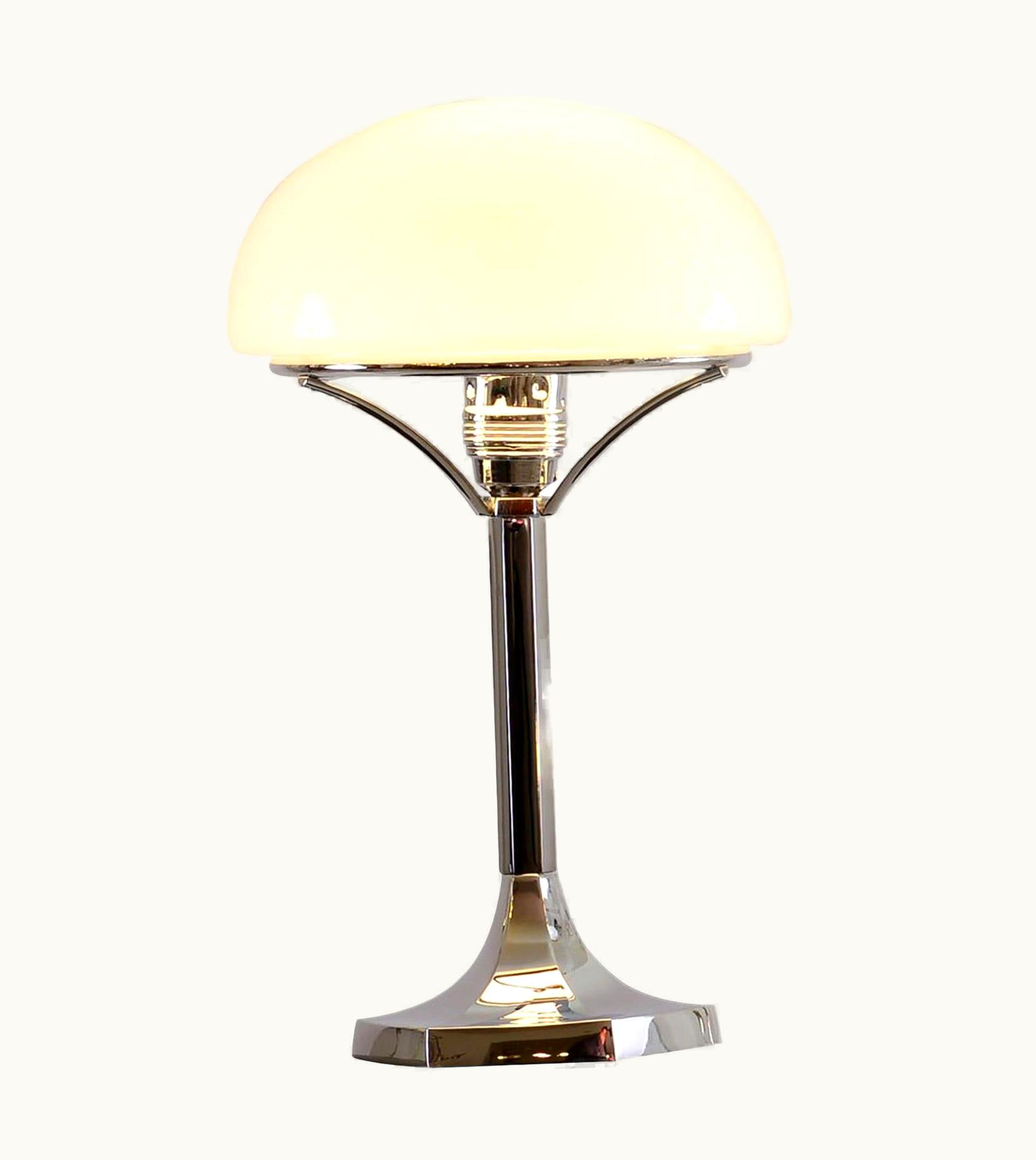 Josef Hoffmann Josef Hoffmann Opaline Glass Table Lamp, Re-Edition, Woka Lamps, Vienna