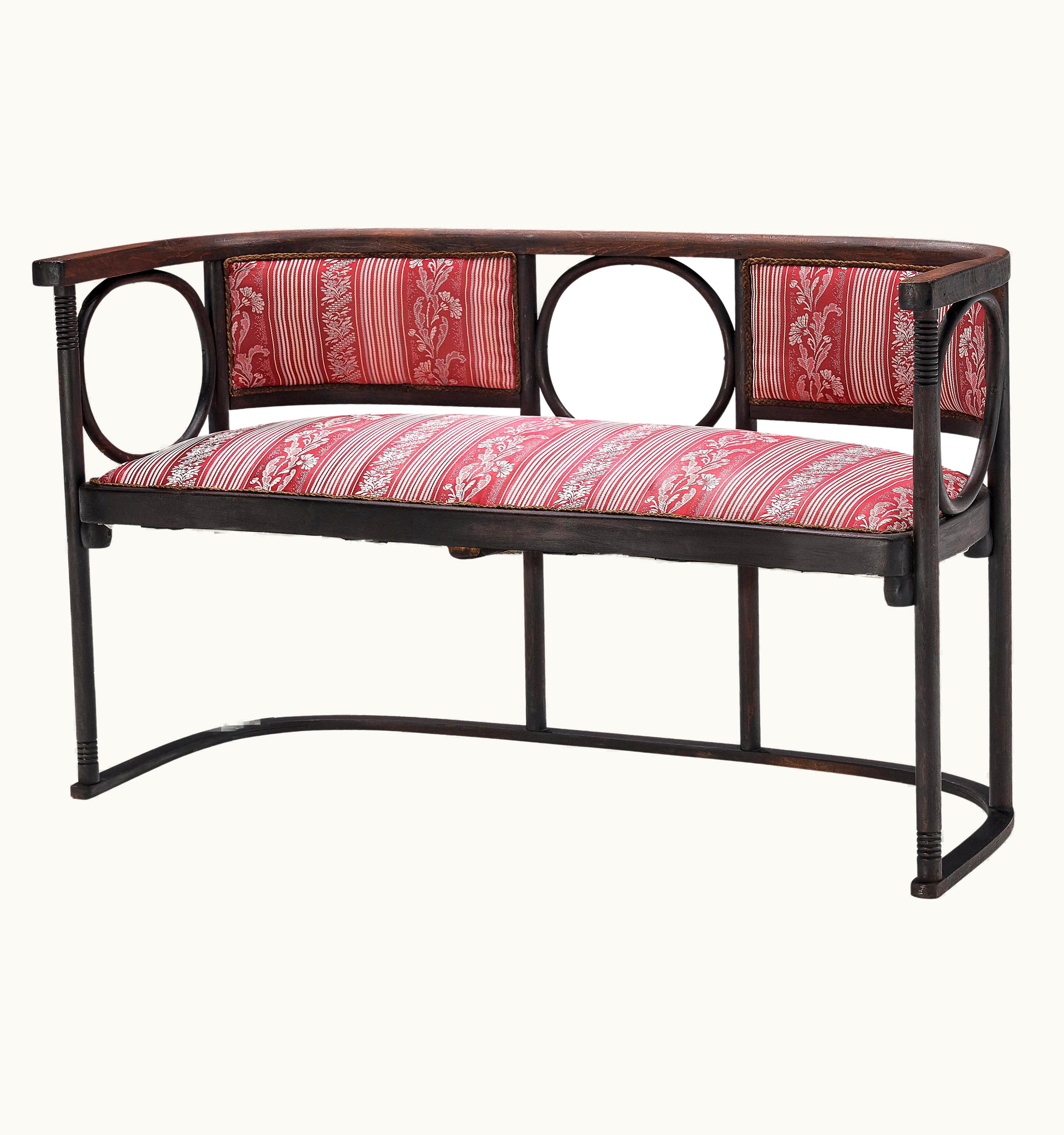 Josef Hoffmann Josef Hoffmann Bench In Floral Upholstery