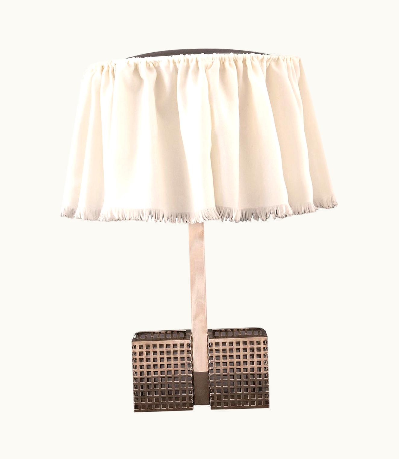 Josef Hoffmann Josef Hoffmann For The Wiener Werkstaette Silk & Brass Table Lamp, Re Edition