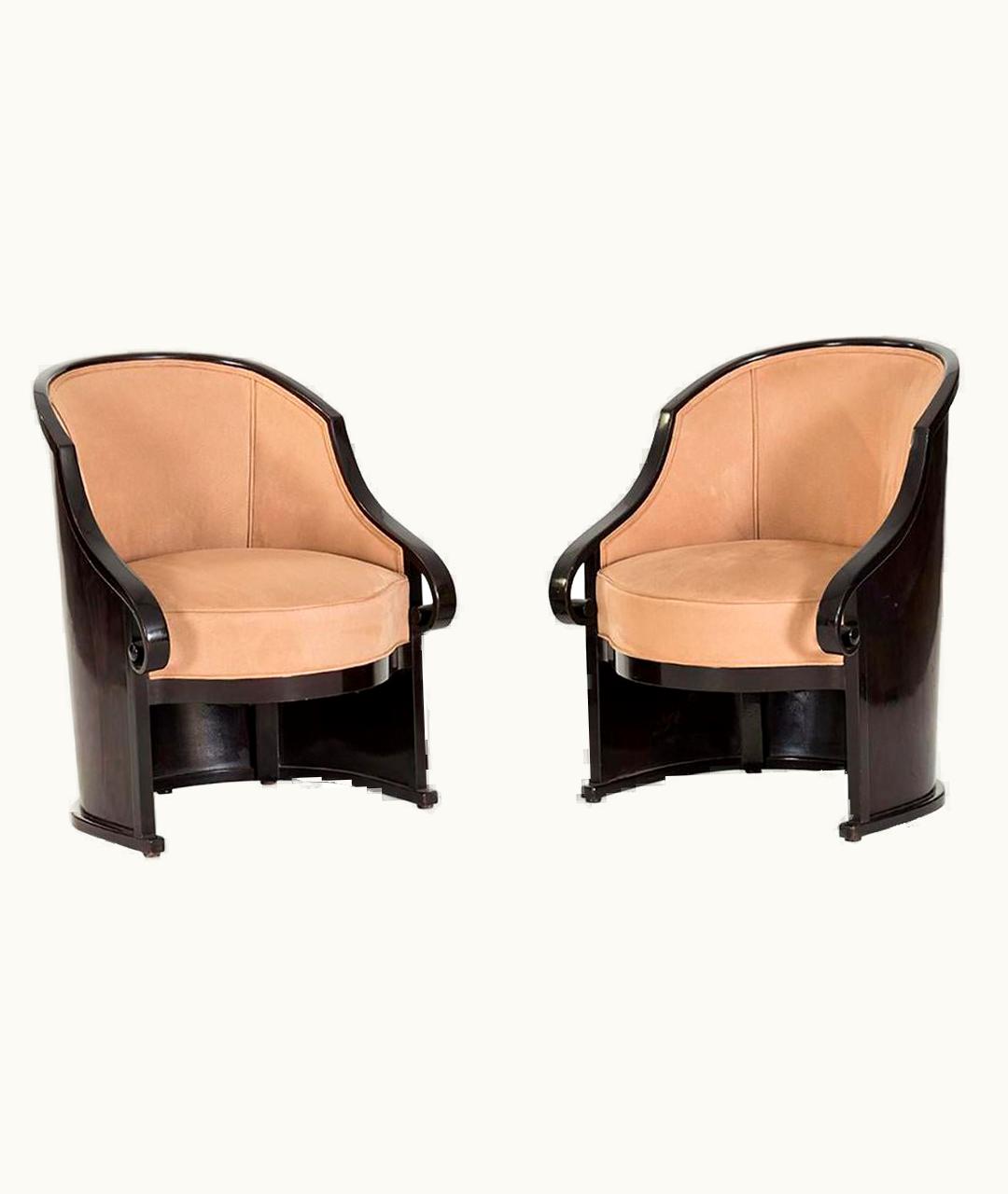 Josef Hoffmann Josef Hoffmann Pair Of Josef Hoffmann Vienna Secession Beech Club Chair, About 1913