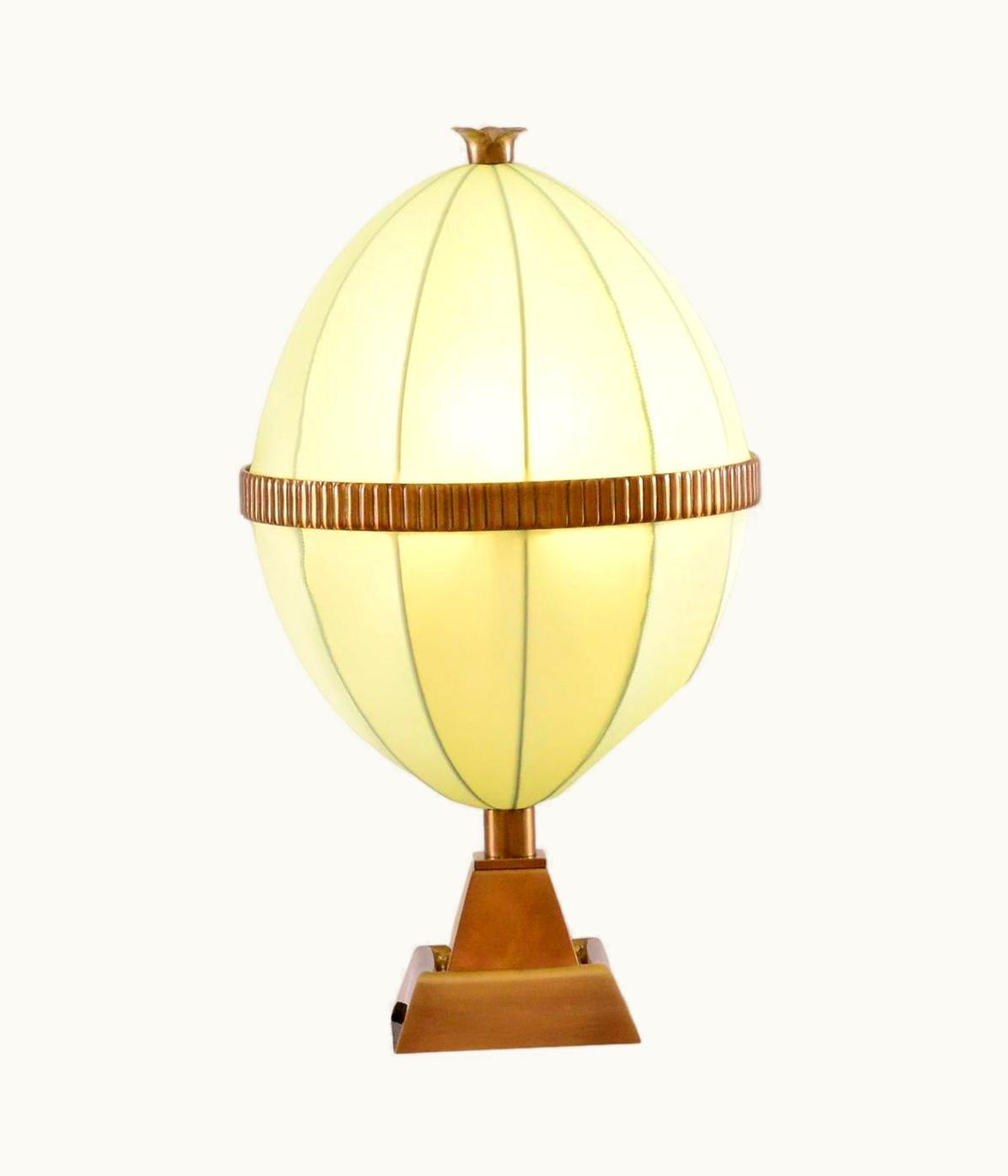 Wiener Werkstätte;Josef Hoffmann Wiener Werkstätte;Josef Hoffmannn & Wiener Werkstatte, Moldauer Silk&Brass Table Lamp, Re-Edition