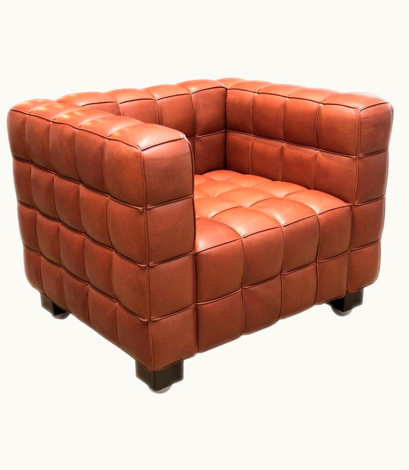 Josef Hoffmann Josef Hoffmann Customizable Wittmann Leather Kubus Armchair Designed By Josef Hoffmann