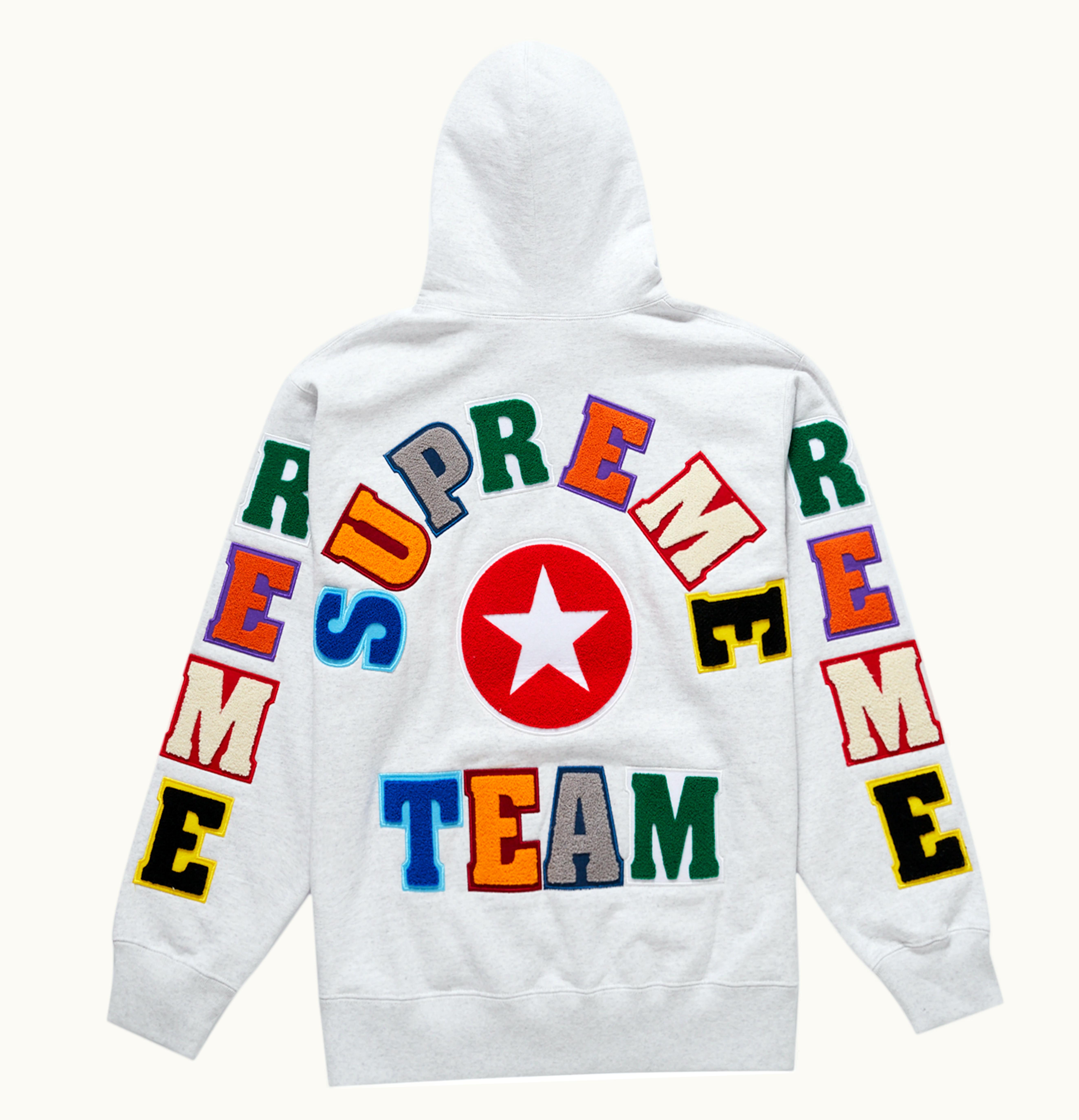 Supreme Supreme Team Chenille Hooded Sweatshirt Ash Grey