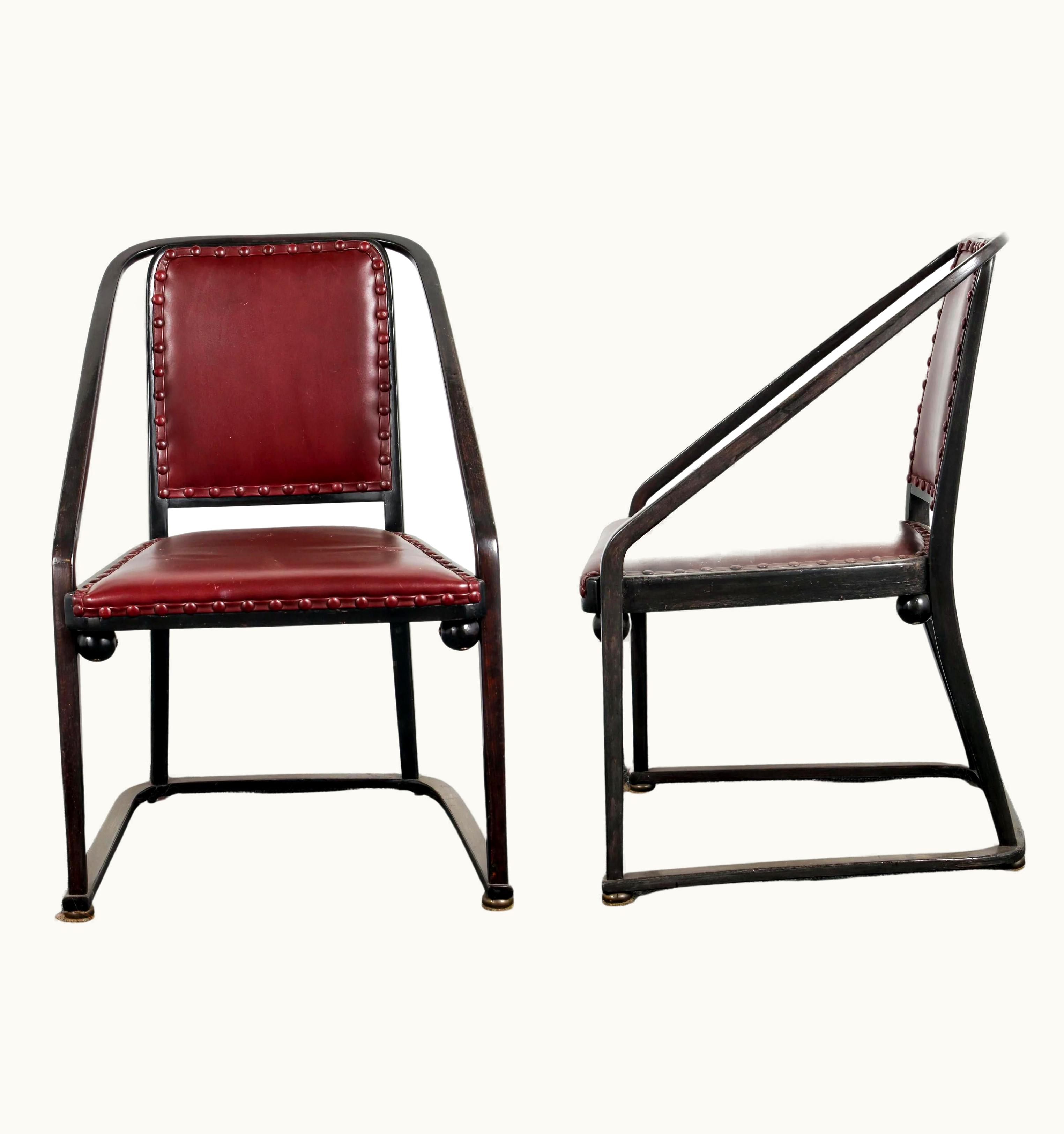 Josef Hoffmann Josef Hoffmann Rare Pair Of Josef Hoffmann Model 725 B/F Chairs For J. & J. Kohn