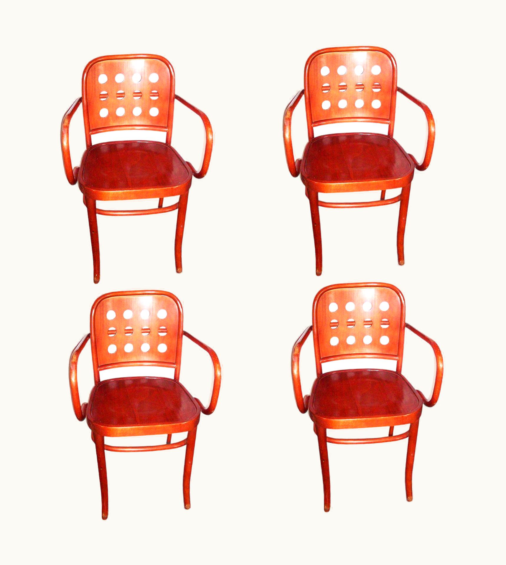 Oswald Haerdtl;Josef Hoffmann Oswald Haerdtl;Josef Hoffmann 4 Classic Bauhaus Armchairs 6010 Designed By Josef Hoffmann/ Oswald Haerdtl