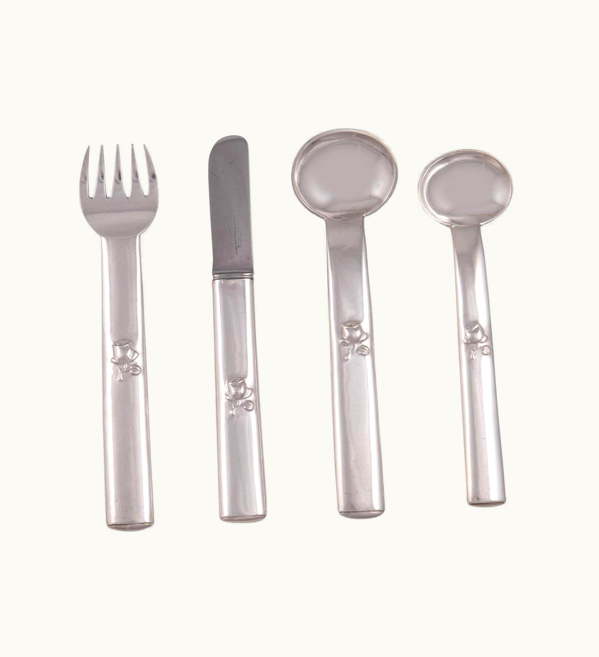 Josef Hoffmann Josef Hoffmann Children's Cutlery Silver Josef Hoffmann Wiener Werkstatte Circa 1923 Jugendstil