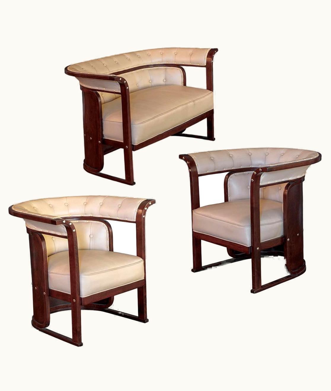 Josef Hoffmann Josef Hoffmann 'Buenos Aires' Suite By J&J Kohn, Austria, Early 20th Century