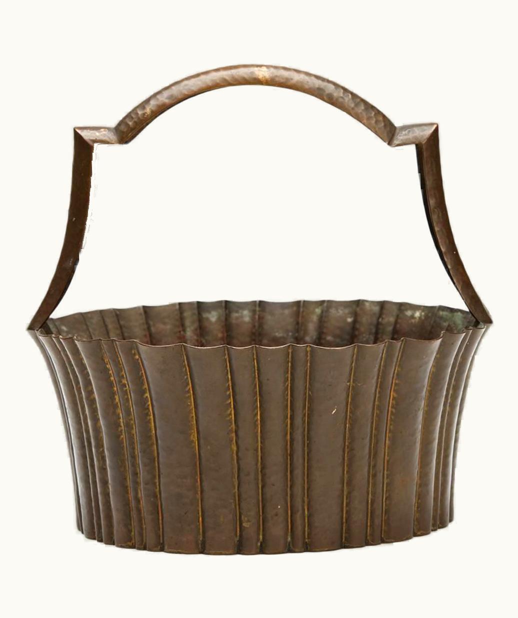 Josef Hoffmann Josef Hoffmann For Wiener Werkstatte Brass Basket, Circa 1920