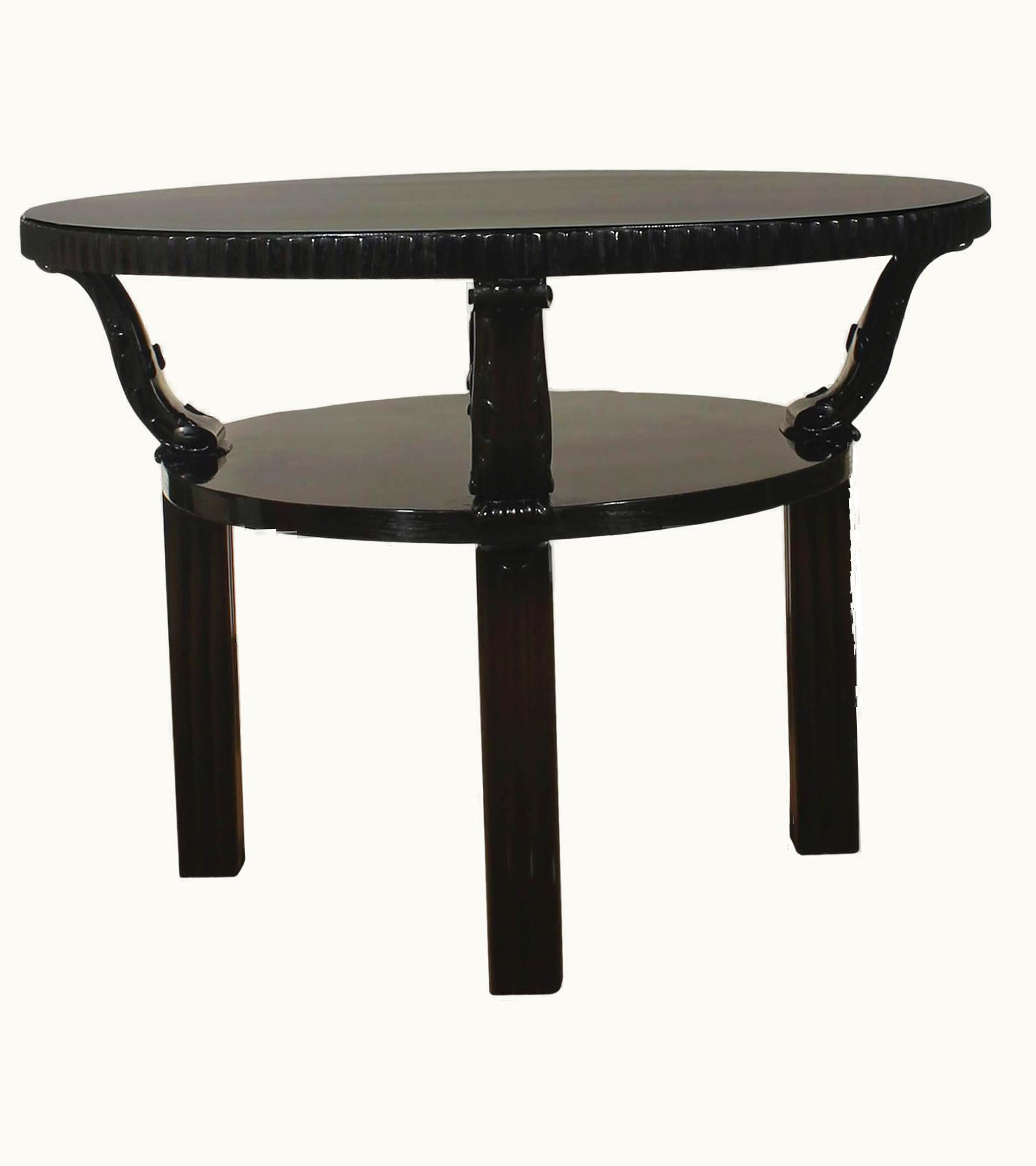 Josef Hoffmann 1914 - Center Table By Josef Hoffmann, Solid Oak, Carved Feet - Austria, Vienna