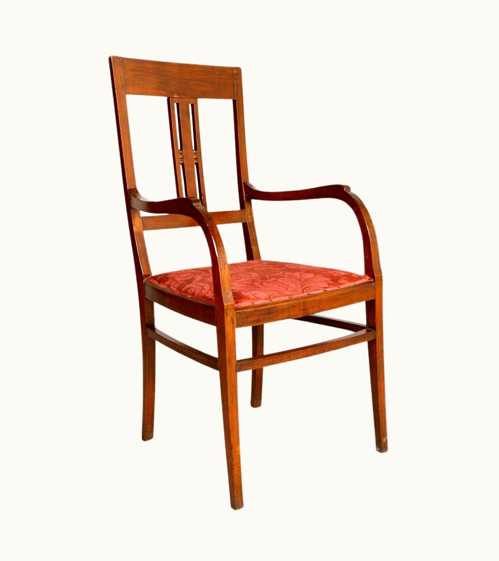 Josef Hoffmann Austrian All Original Josef Hoffmann Wiener Werkstätte Armchairs, Wood Of Walnut