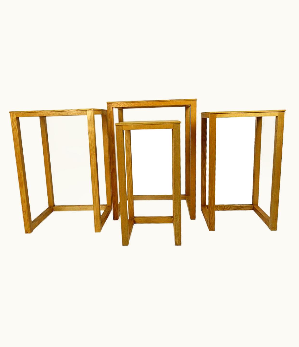 Josef Hoffmann Set Of Four Oakwood Nesting Tables By Josef Hoffmann For Wittmann