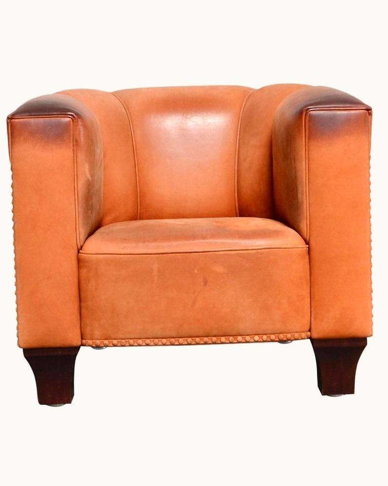 Josef Hoffmann Wittmann Palais Stoclet Vintage Cognac Leather Armchair By Josef Hoffmann UZ0199817