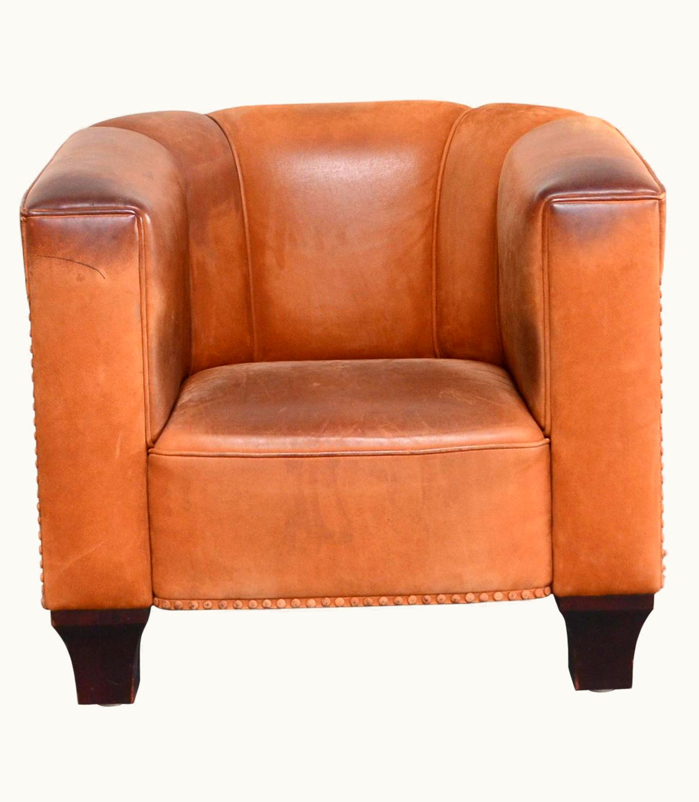 Josef Hoffmann Wittmann Palais Stoclet Vintage Cognac Leather Armchair By Josef Hoffmann UZ0199821