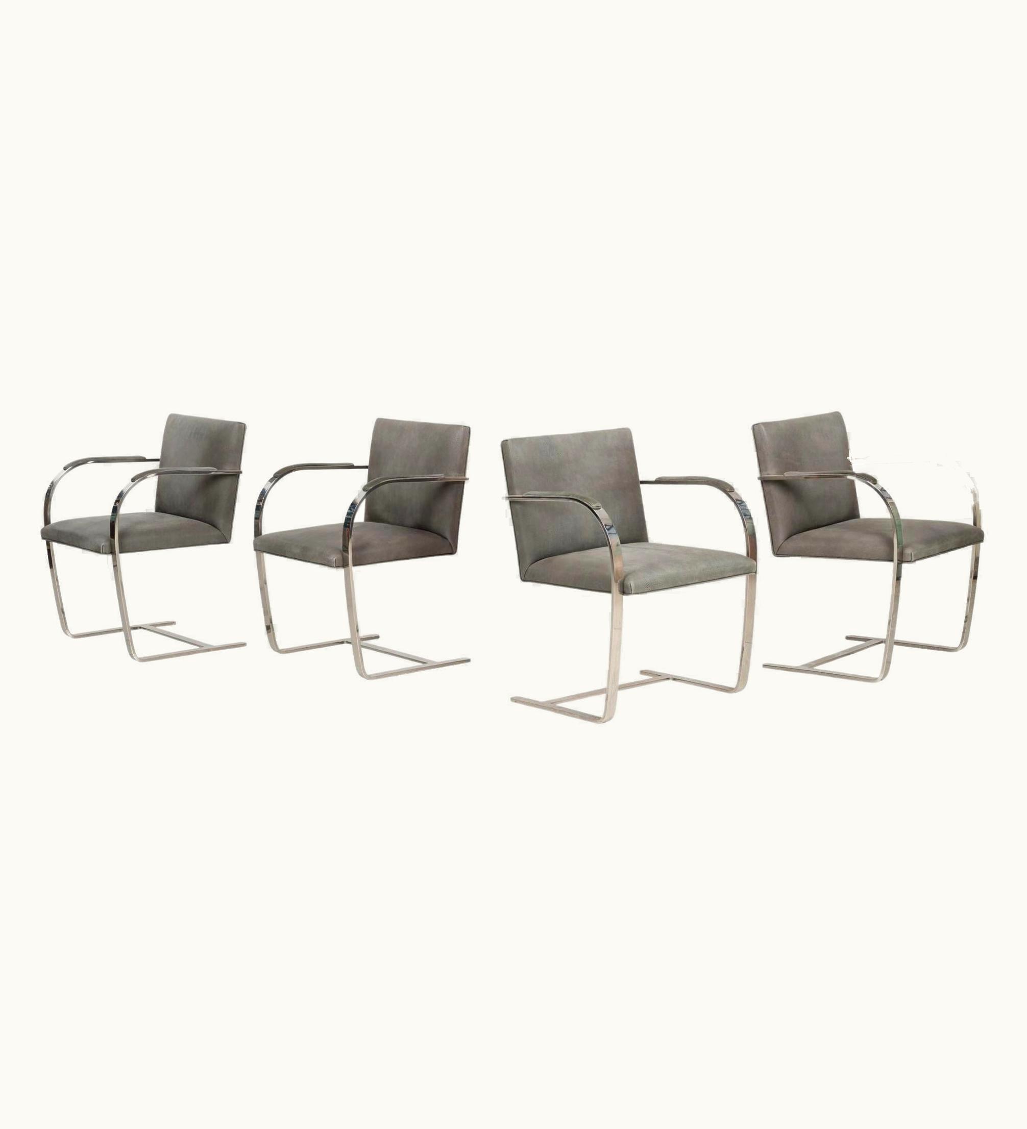 Ludwig Mies van der Rohe Ludwig Mies van der Rohe Mies Van Der Rohe For Knoll Set Of Four Bruno Chairs